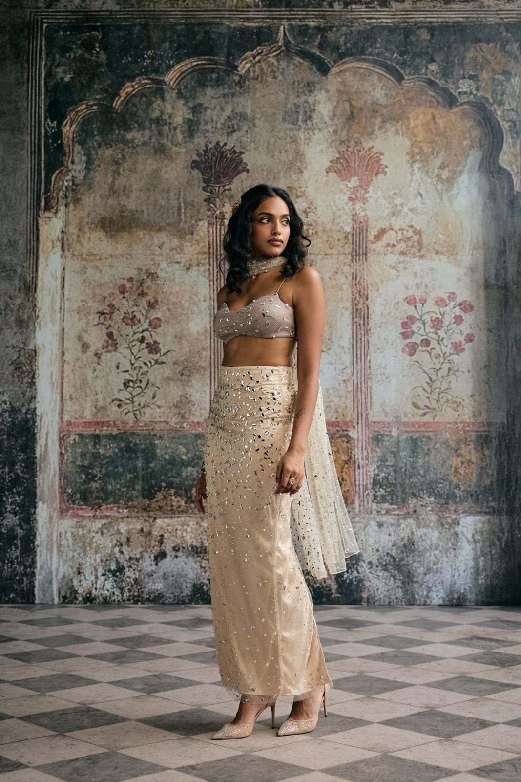 Alfiya Rhinestone Embellished Blouse