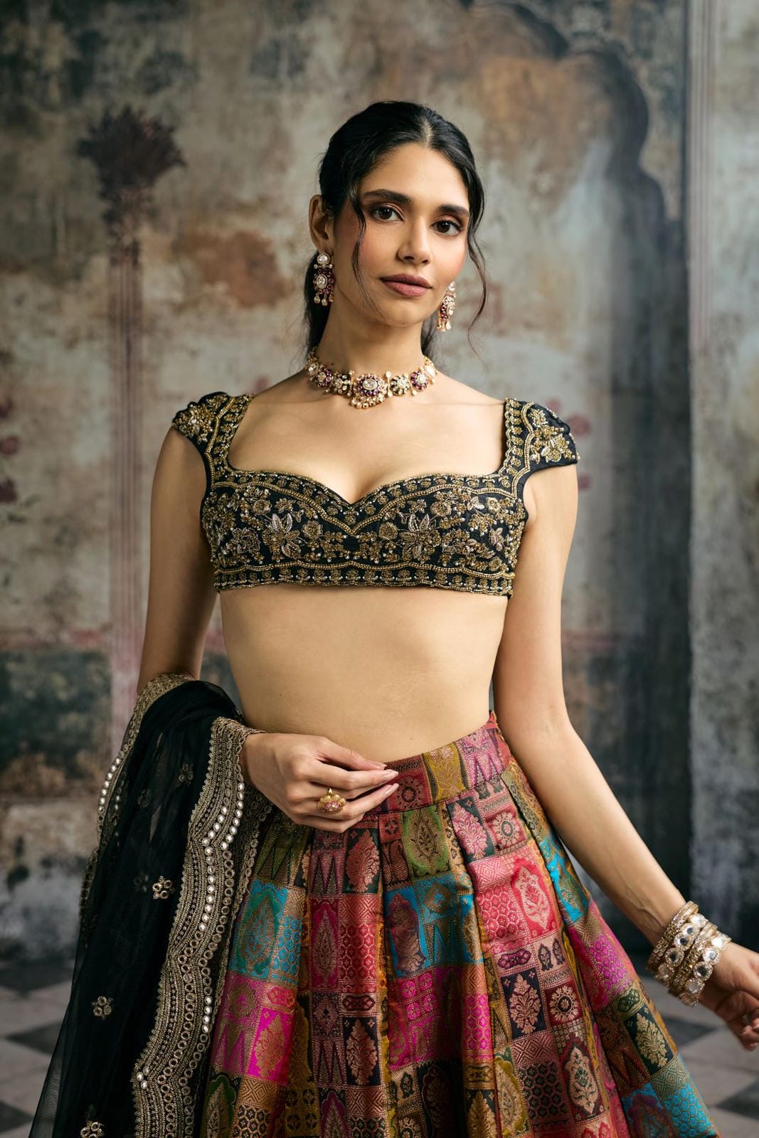 Soundarya Black Hand-Embroidered Blouse