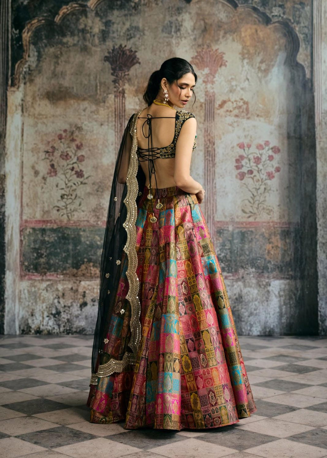 Soundarya Banarasi Brocade Hand Embroidered Lehenga Set