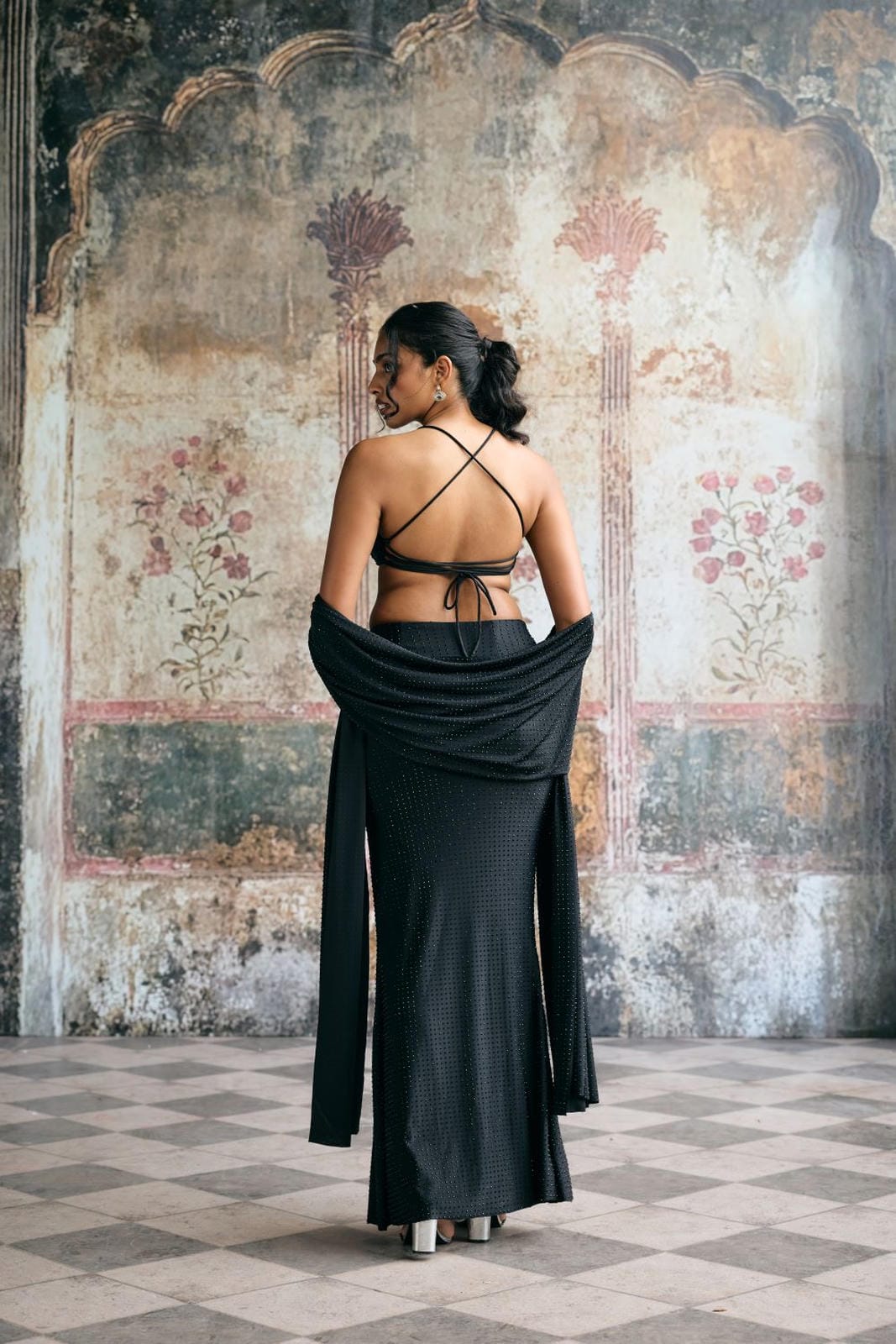 Shaina Black Rhinestone Embellished Blouse