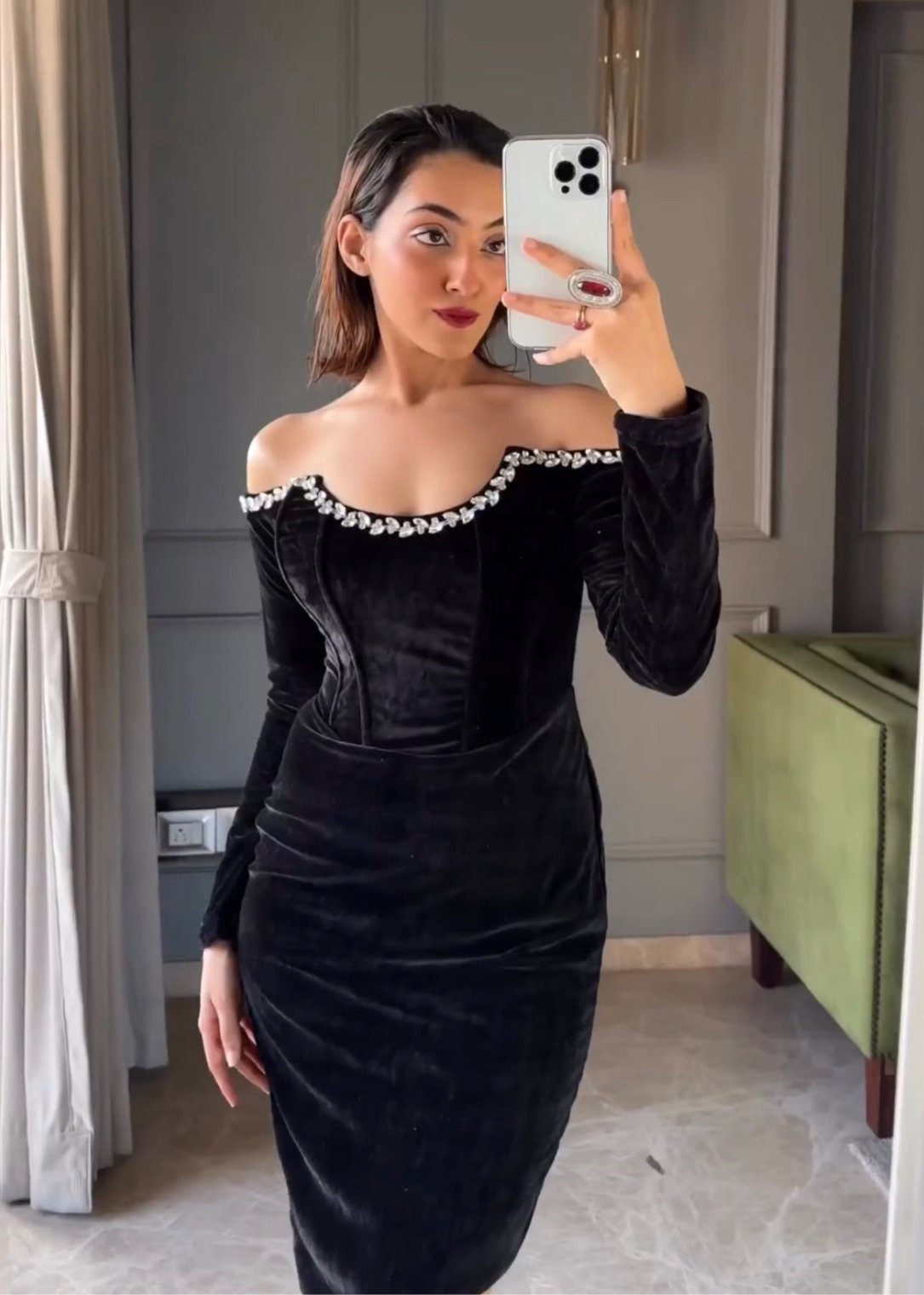 Velvet corset dress