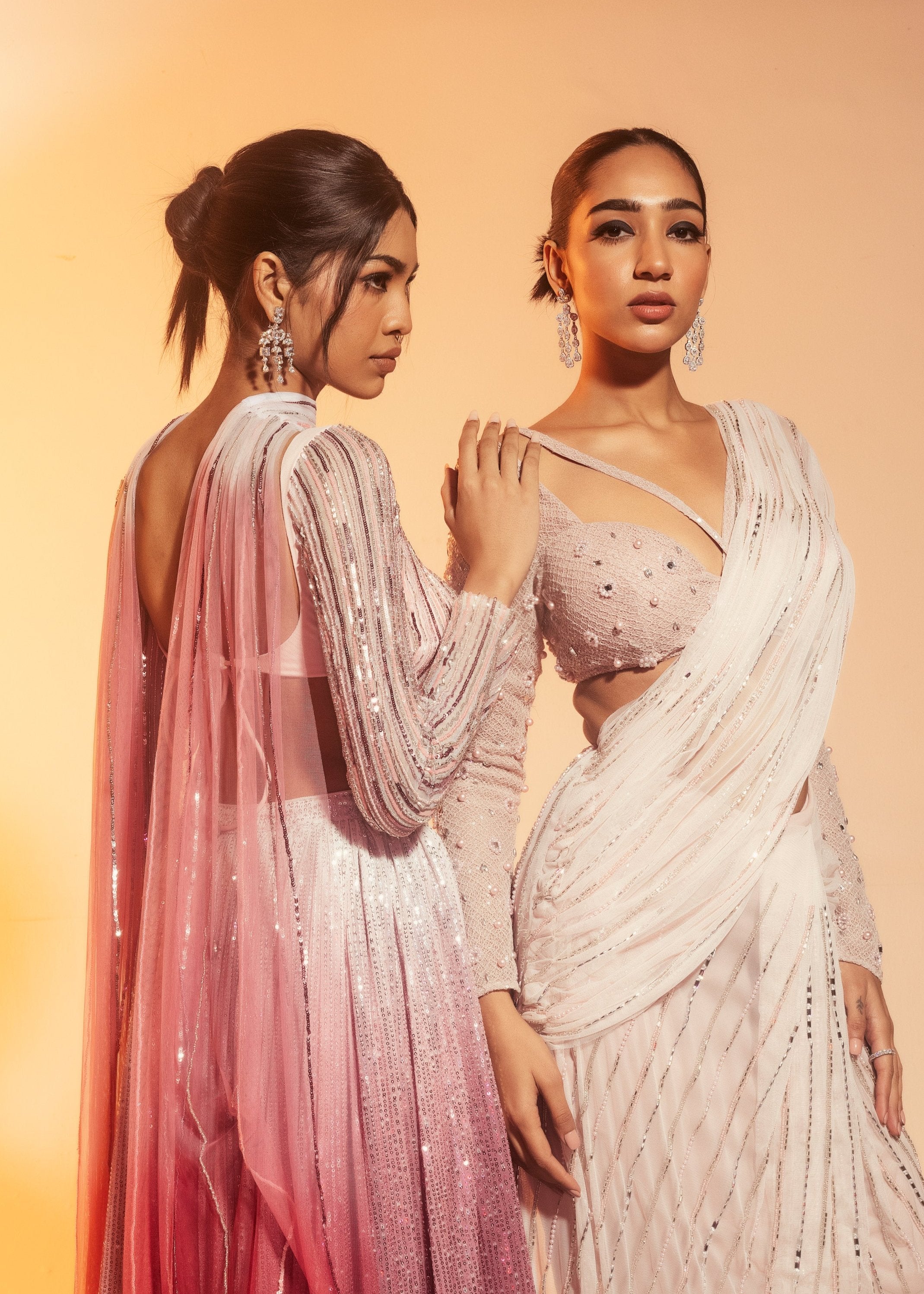 Buy Pink Ombre Embroidered Lehenga Set