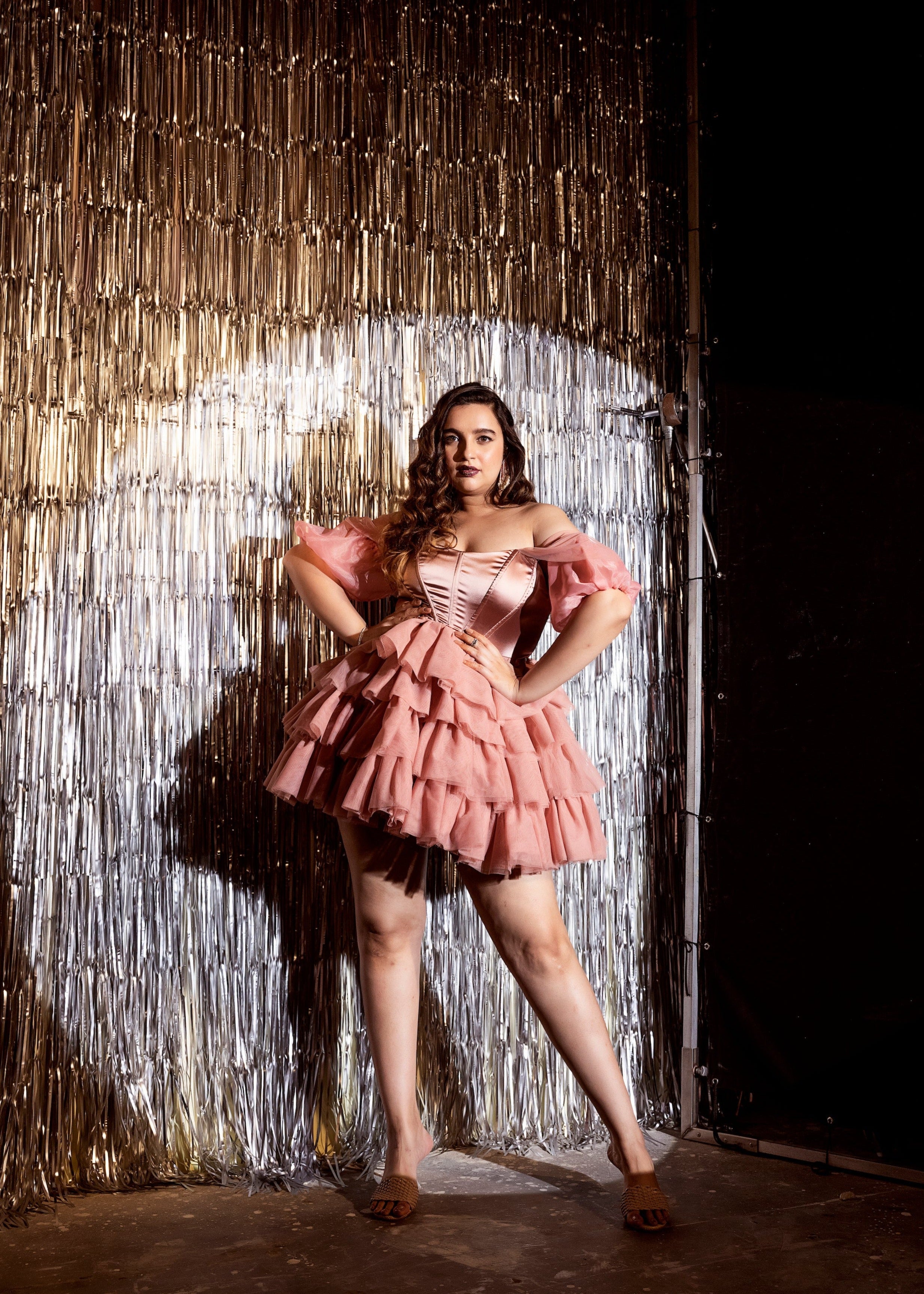 Belle Blush Ruffle Tulle Puff Corset Dress