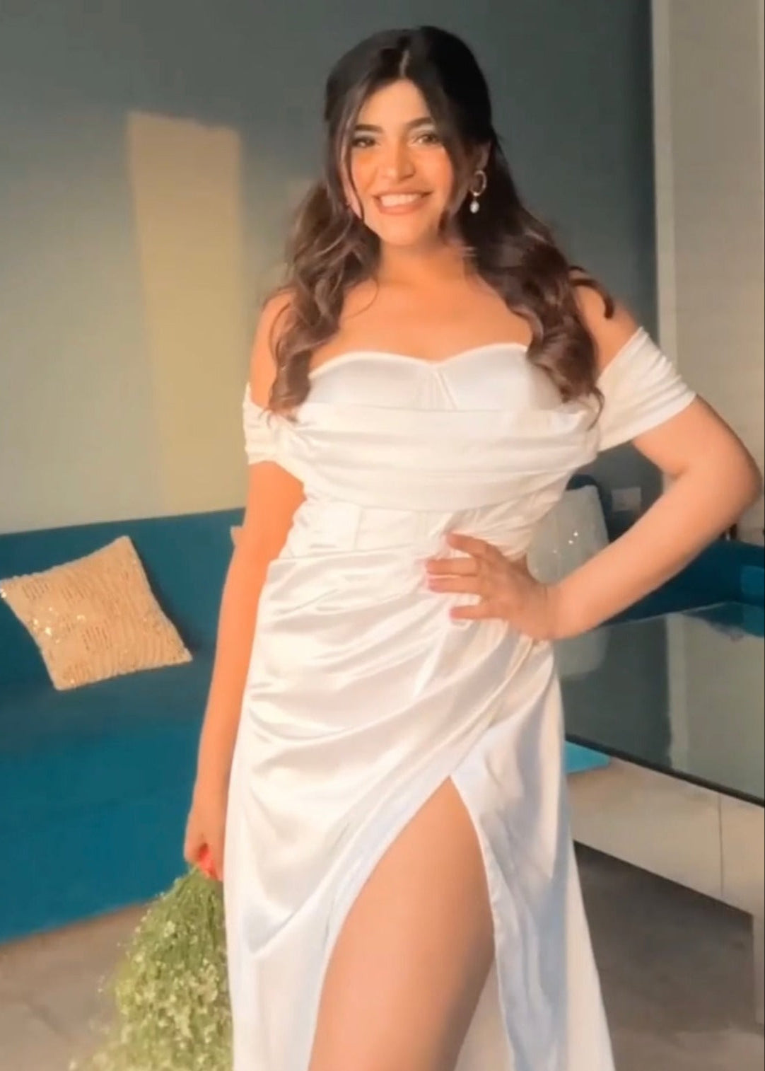 Buy White Satin Corset Gown