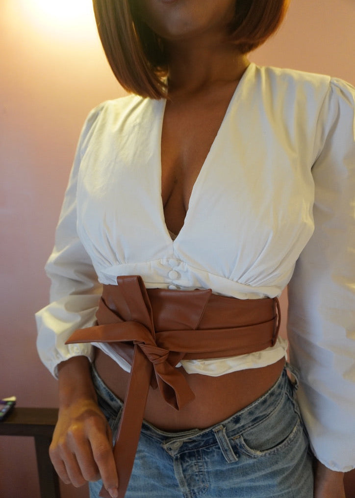 Corelle Tan Faux Leather Belt