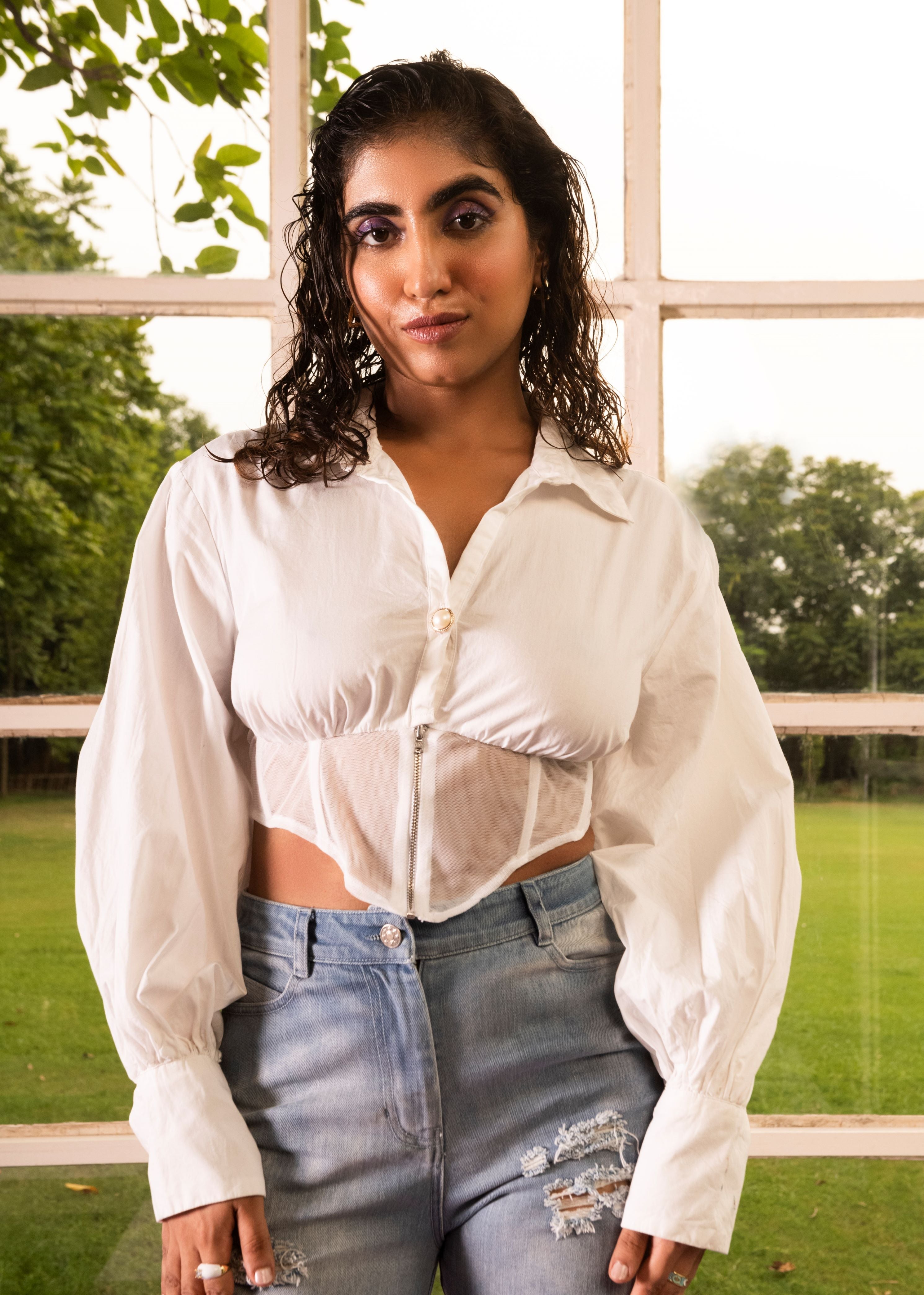 Elenor Mesh Corset Shirt