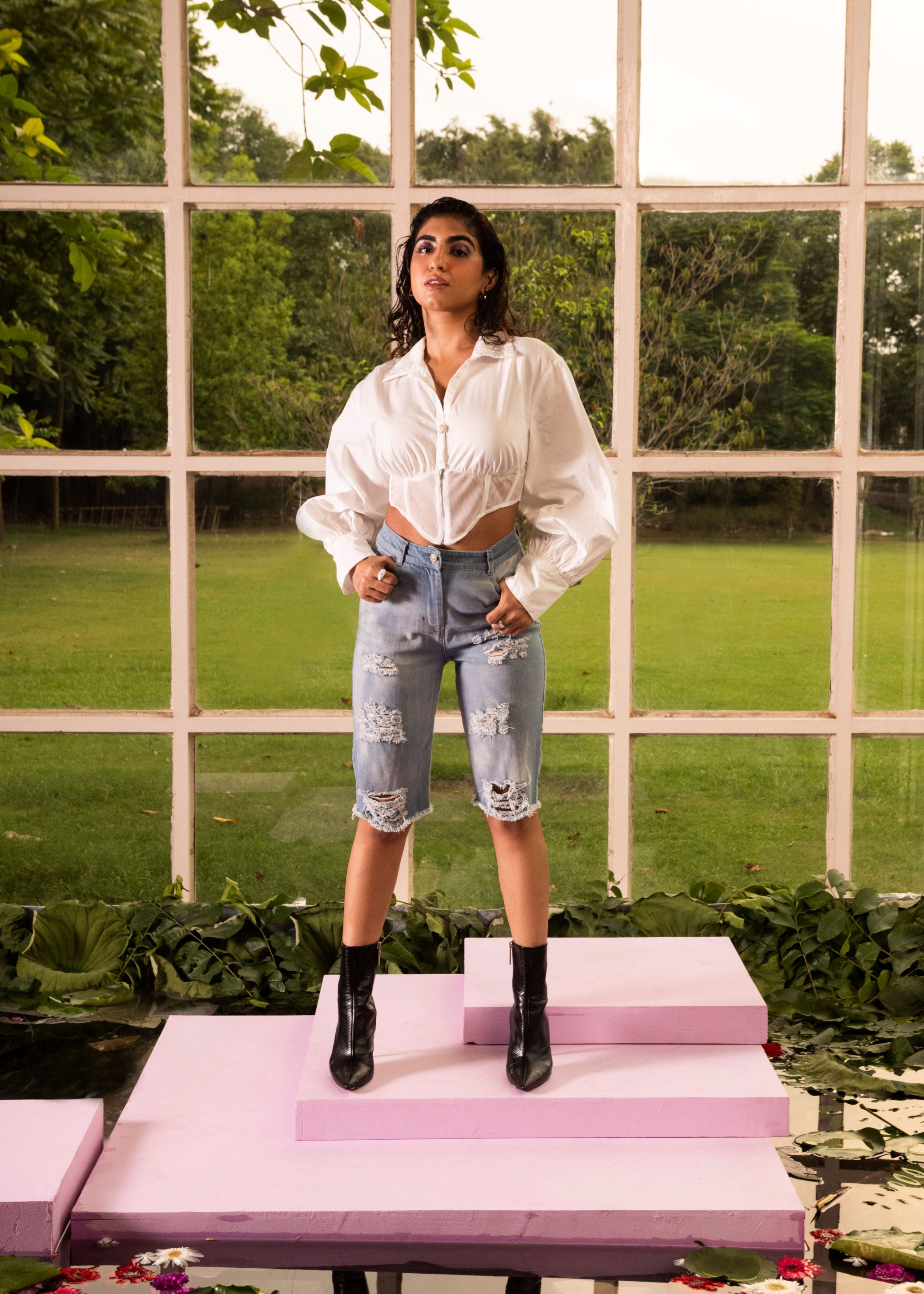 Elenor Mesh Corset Shirt