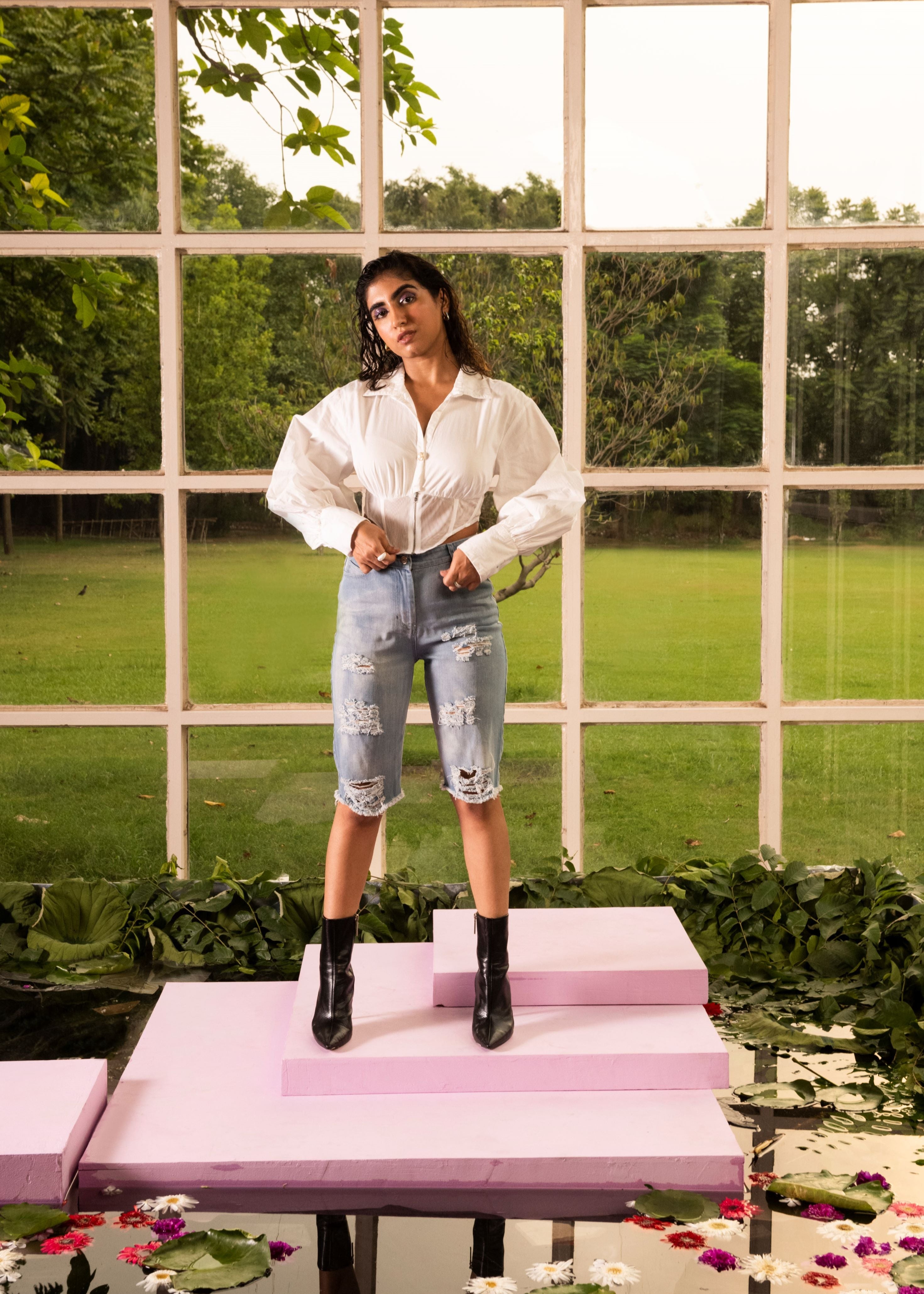 Elenor Mesh Corset Shirt