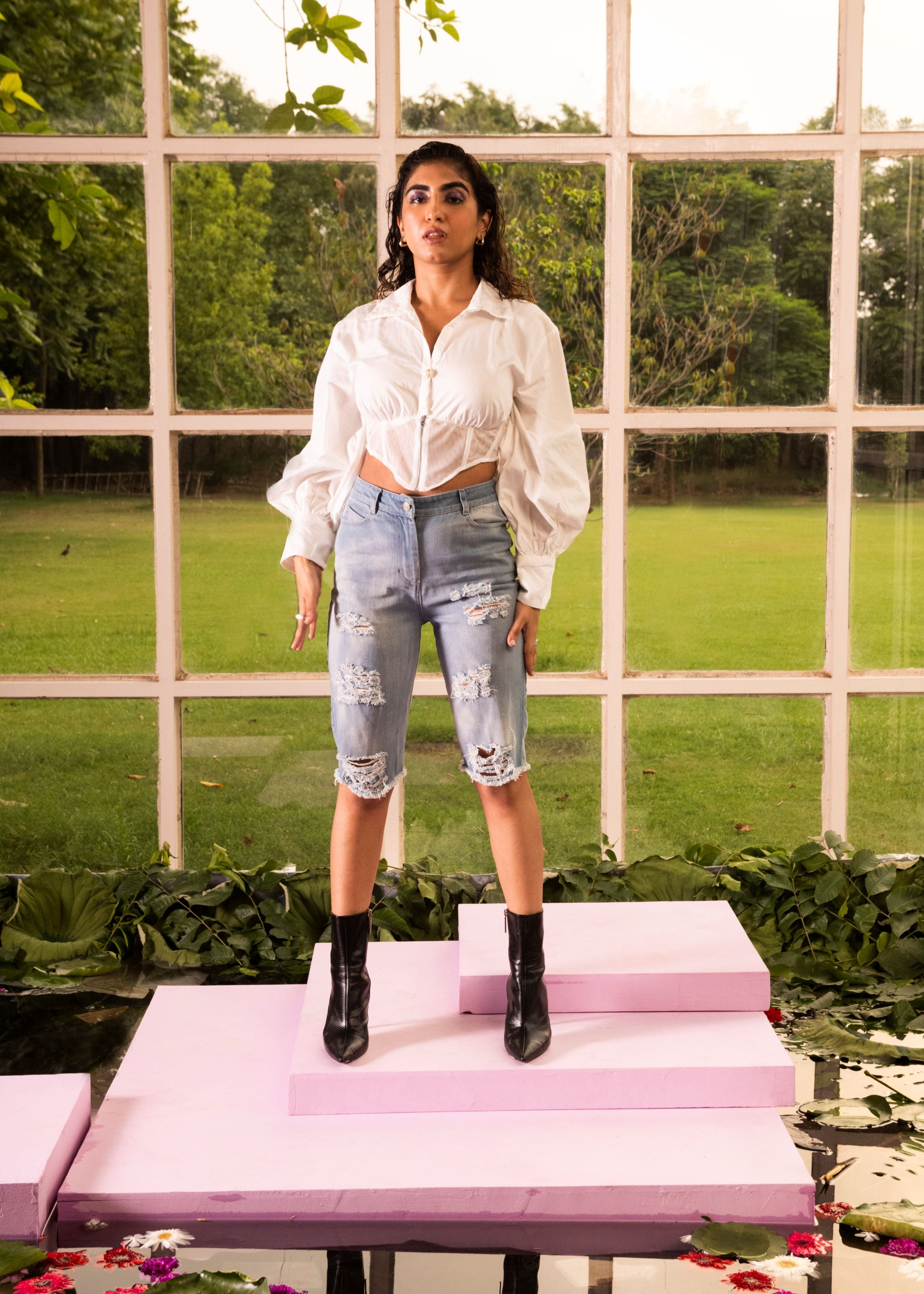 Elenor Mesh Corset Shirt