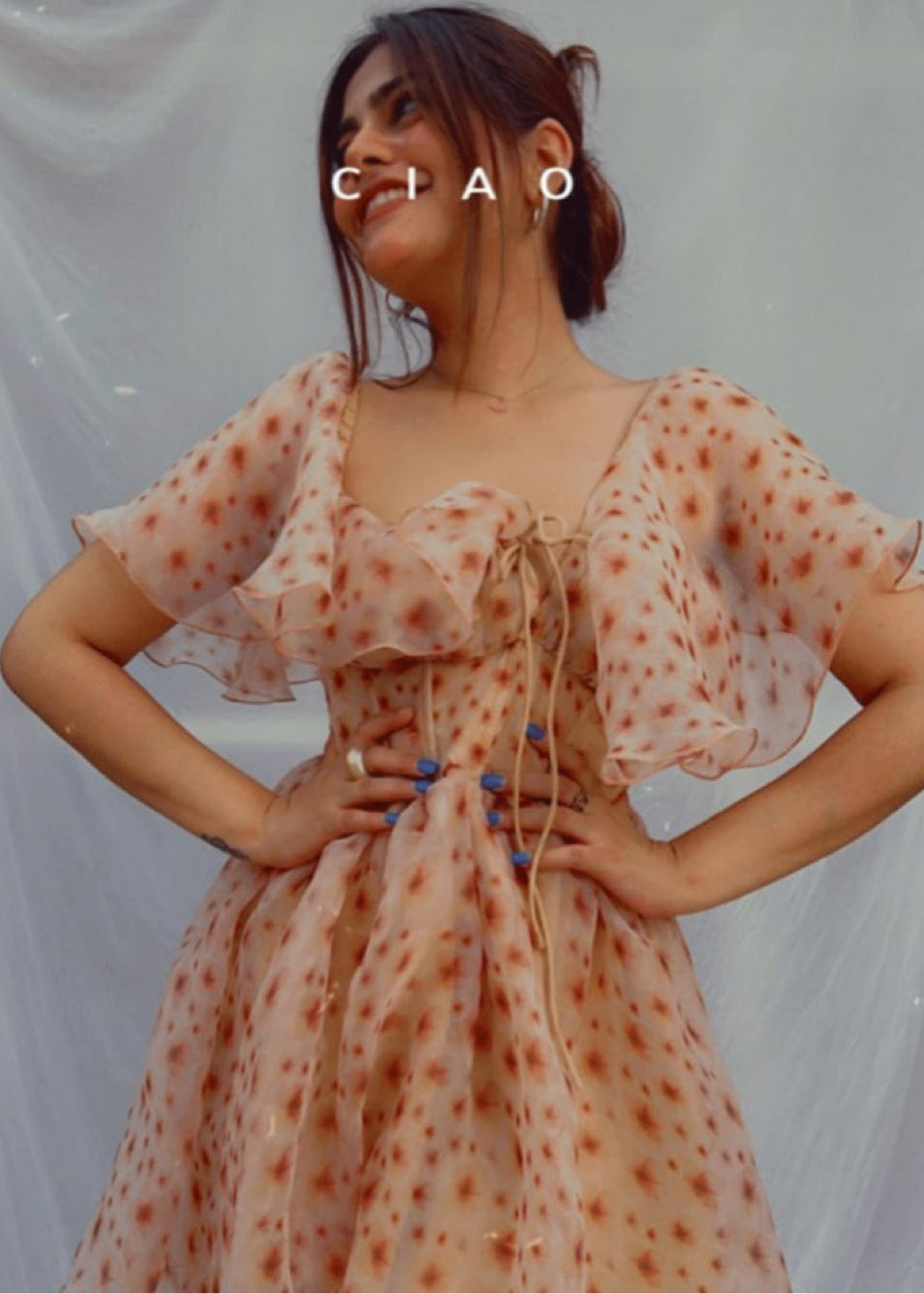 Off shoulder pyff mini