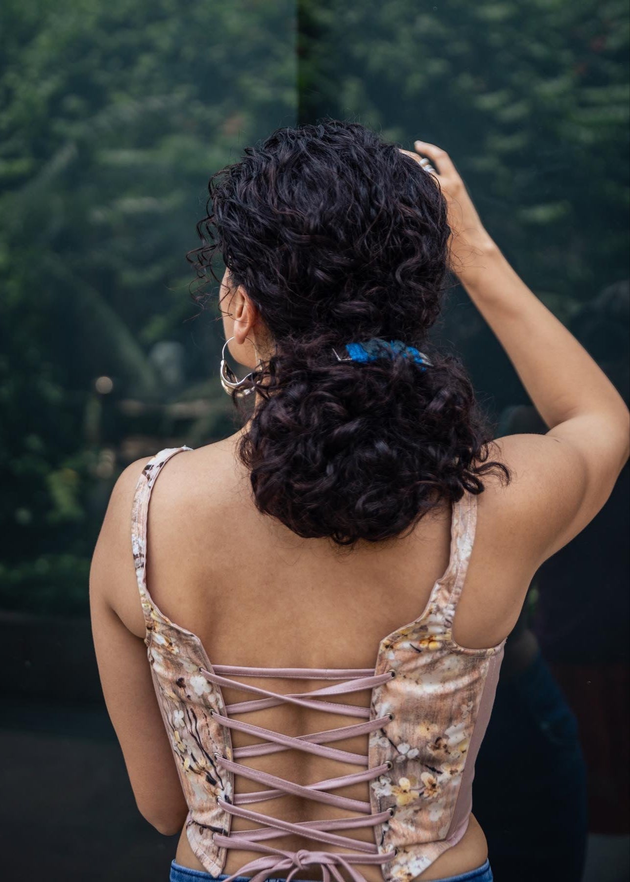 Evangeline Grecian Print Corset Top