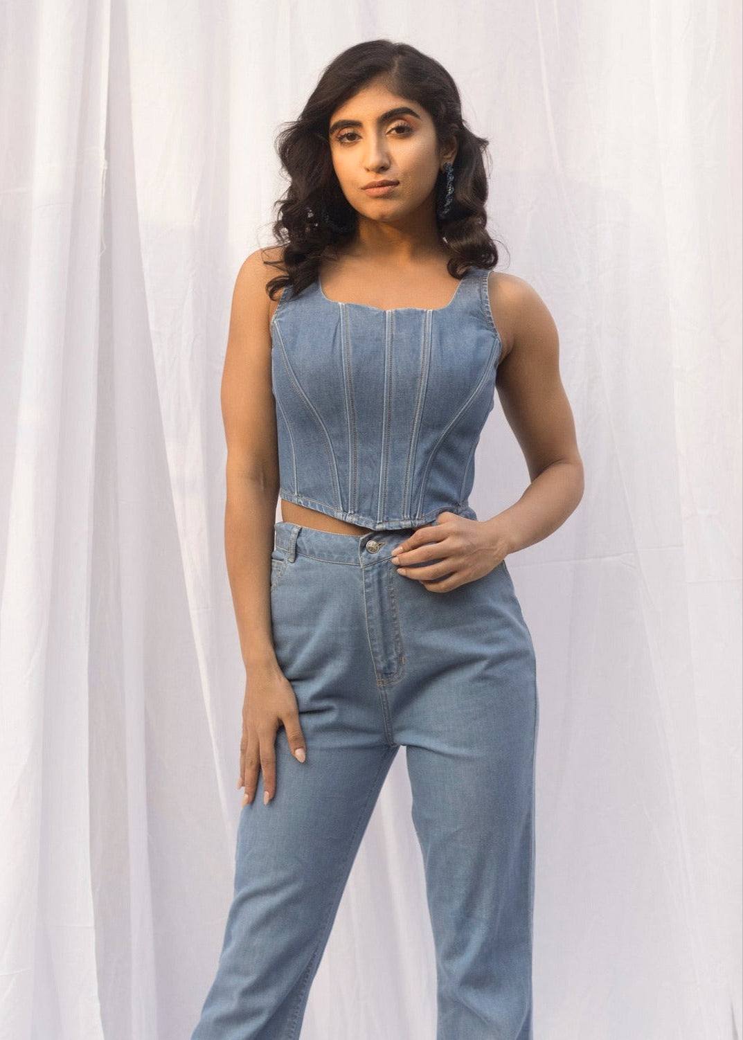 Fiona Denim Corset Top