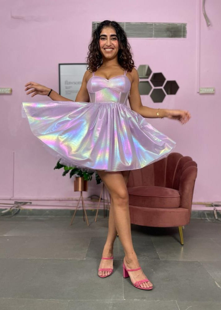 Lavender Lurex dress