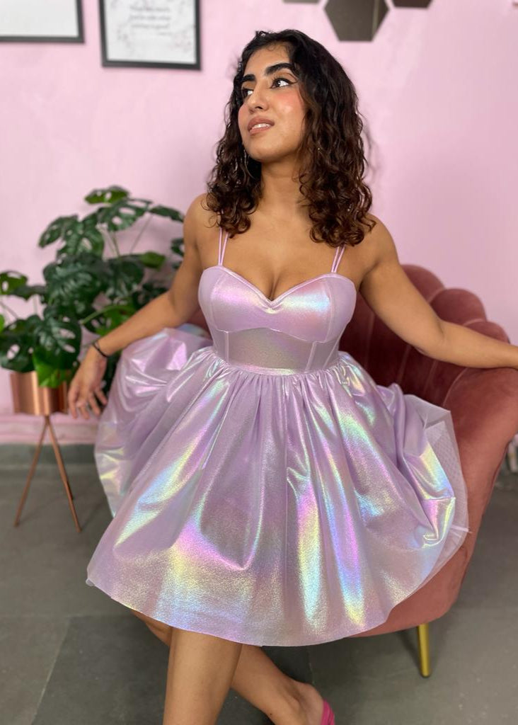 Lavender Lurex dress