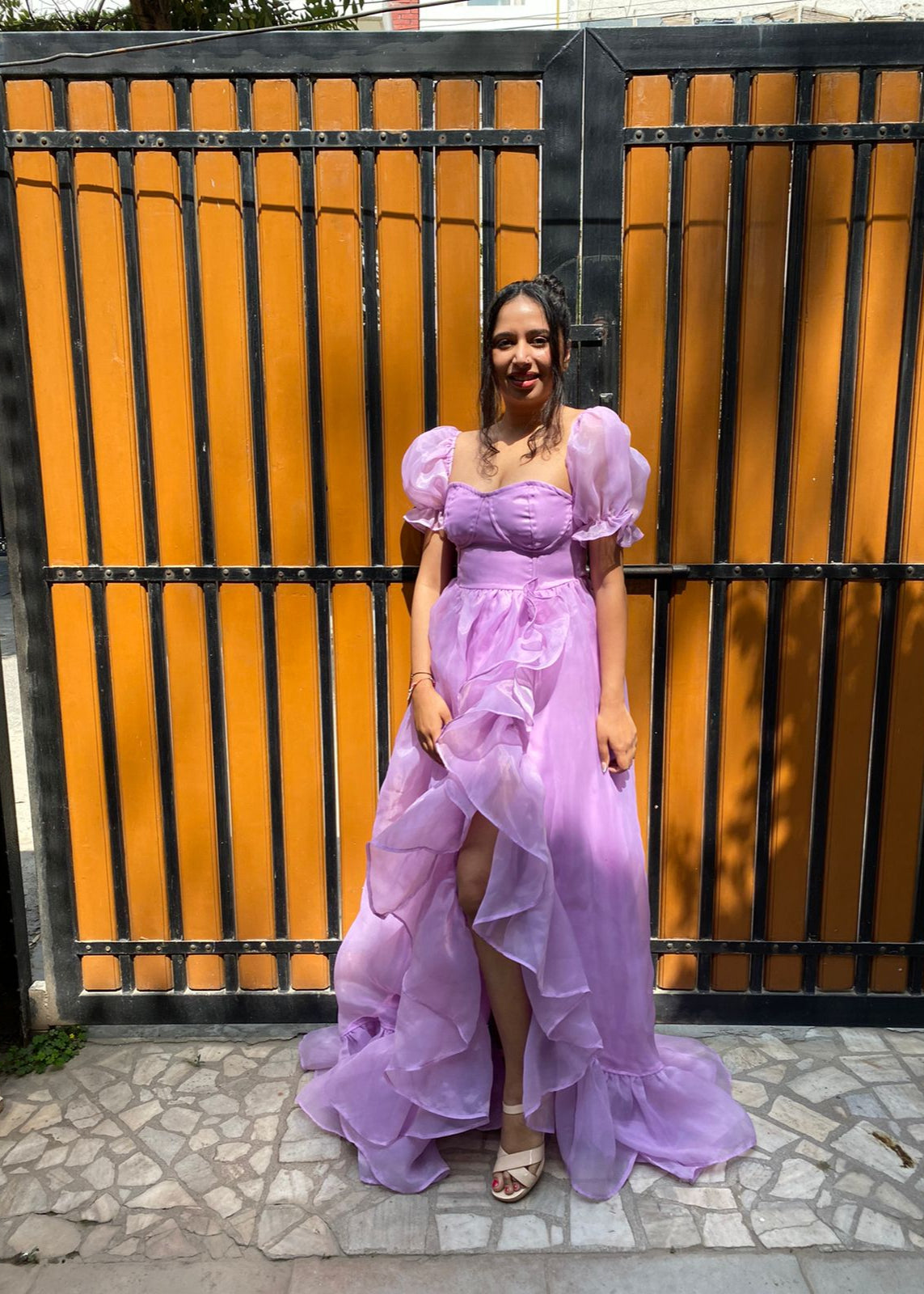 Gia Ruffle Organza Corset Gown