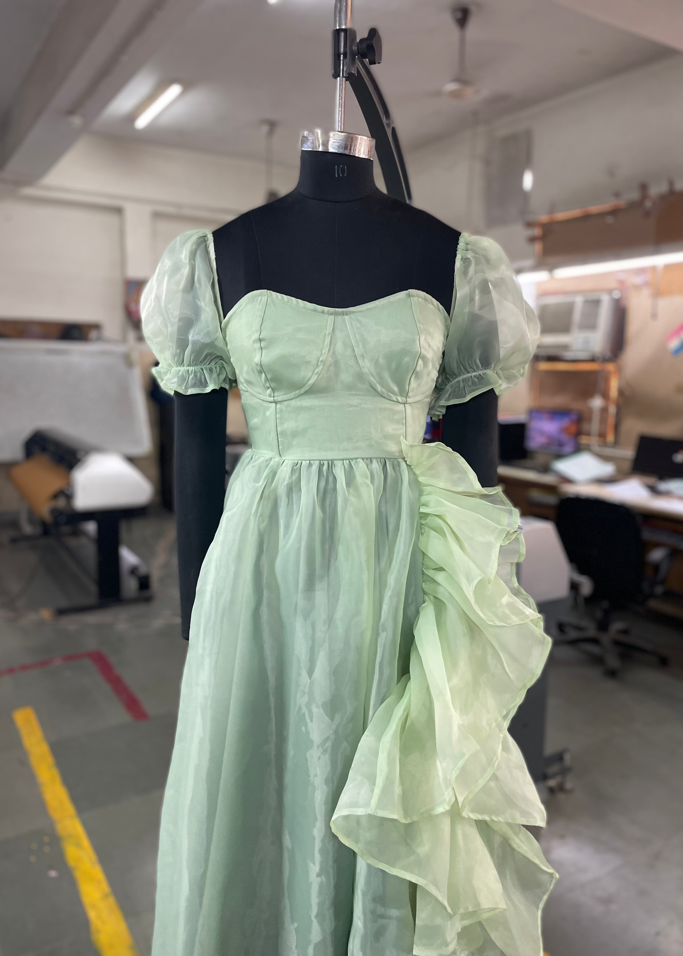 Gia Ruffle Organza Corset Gown