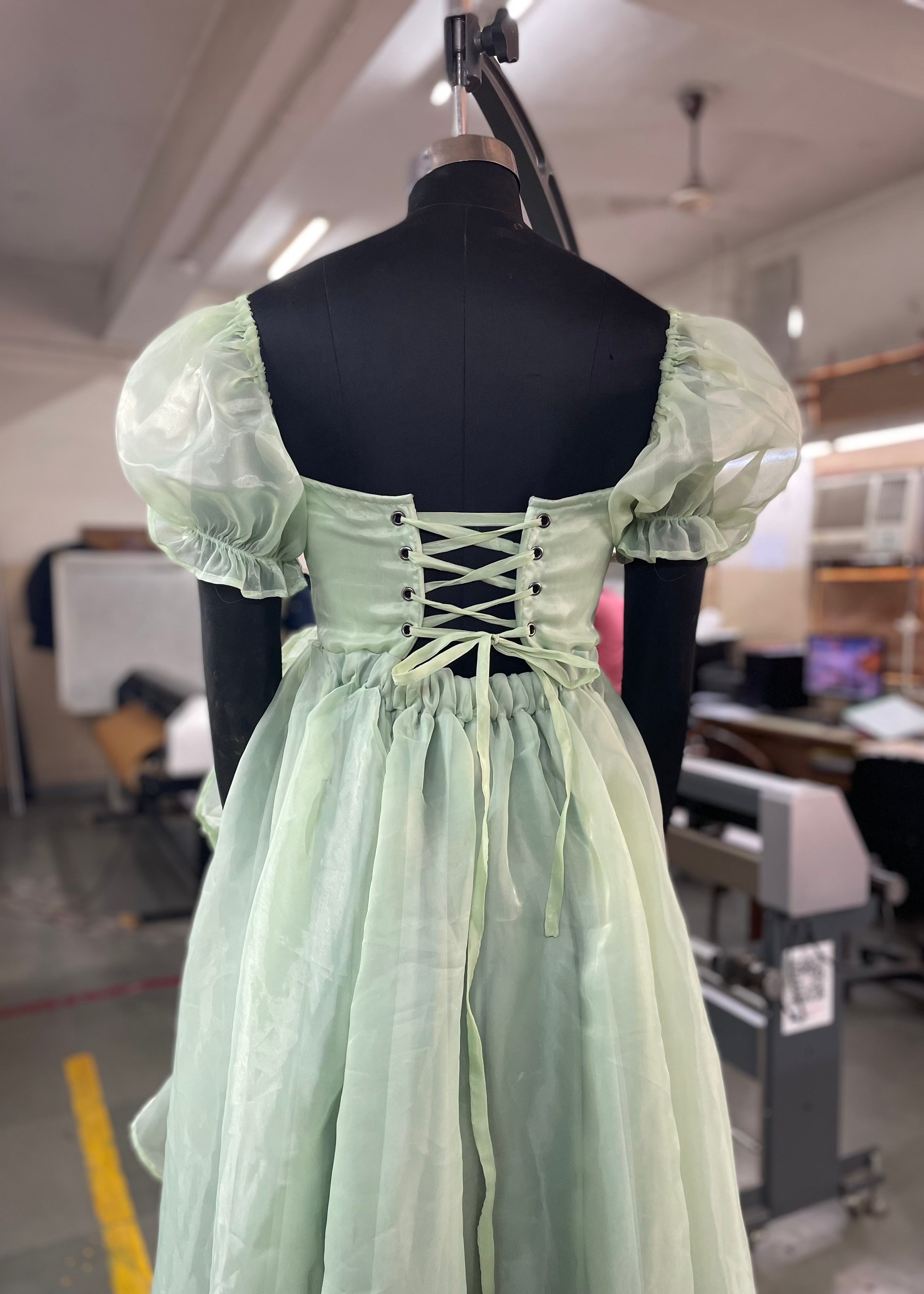 Gia Ruffle Organza Corset Gown