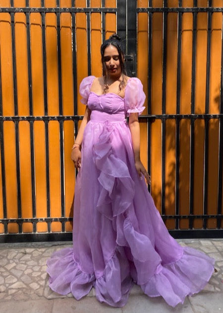 Gia Ruffle Organza Corset Gown