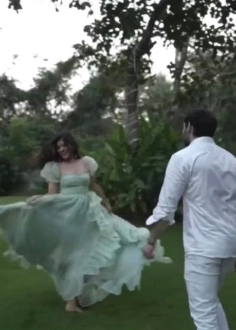 Gia Ruffle Organza Corset Gown