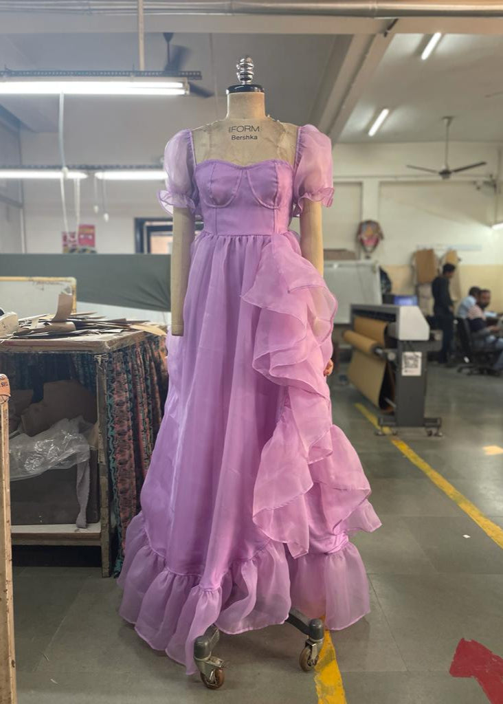 Gia Ruffle Organza Corset Gown