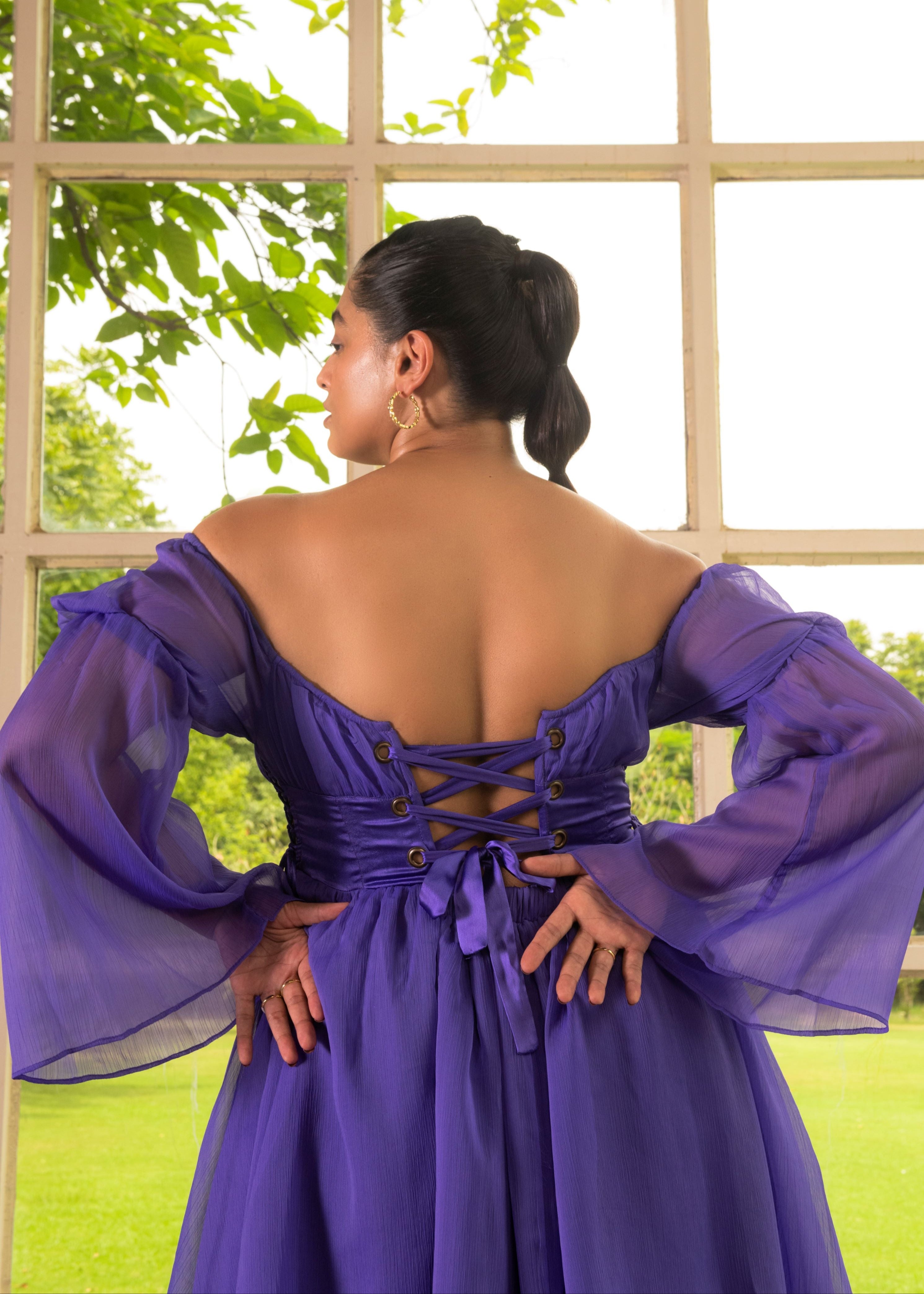 Violet Chiffon Corset Dress