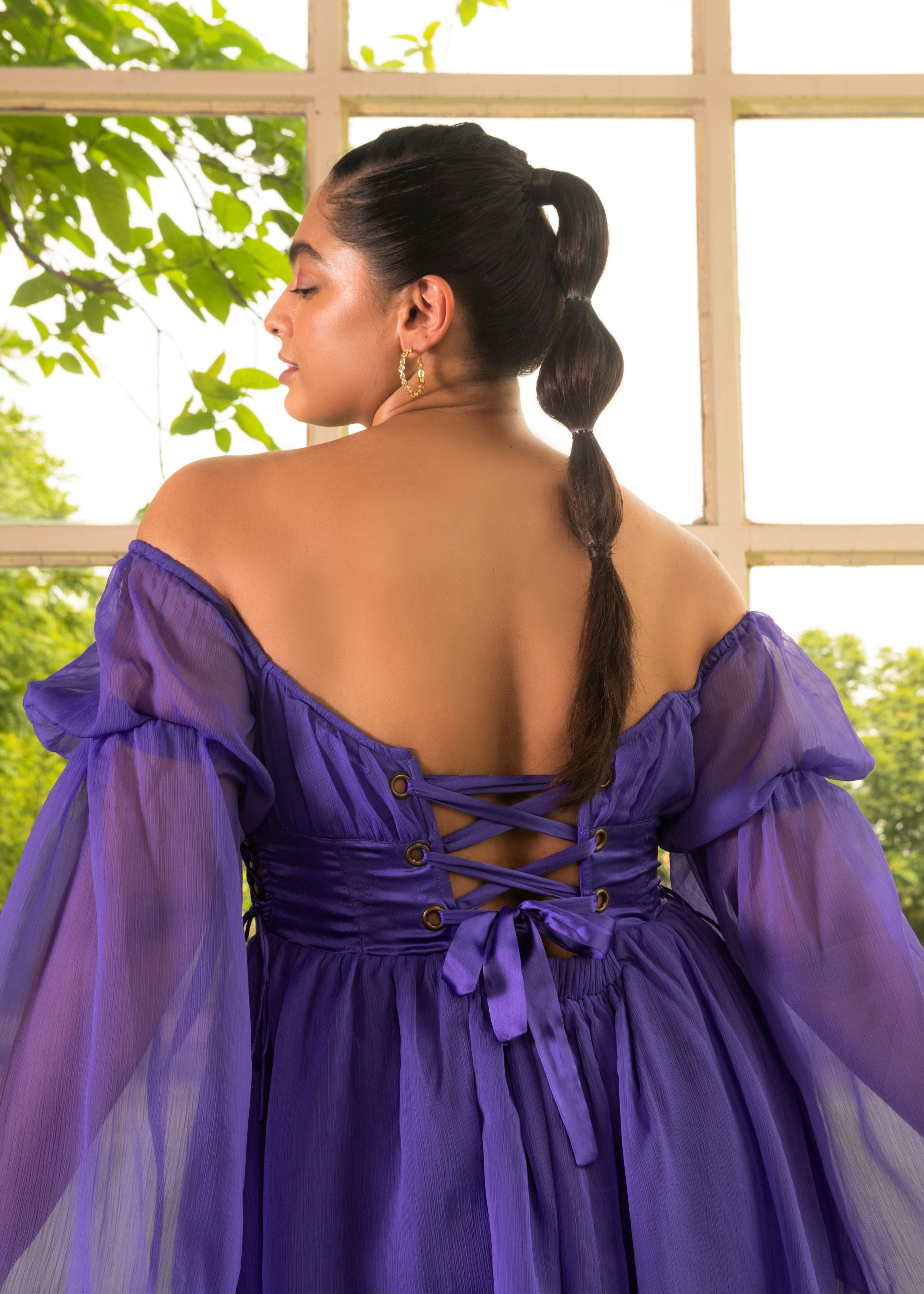 Violet Chiffon Corset Dress