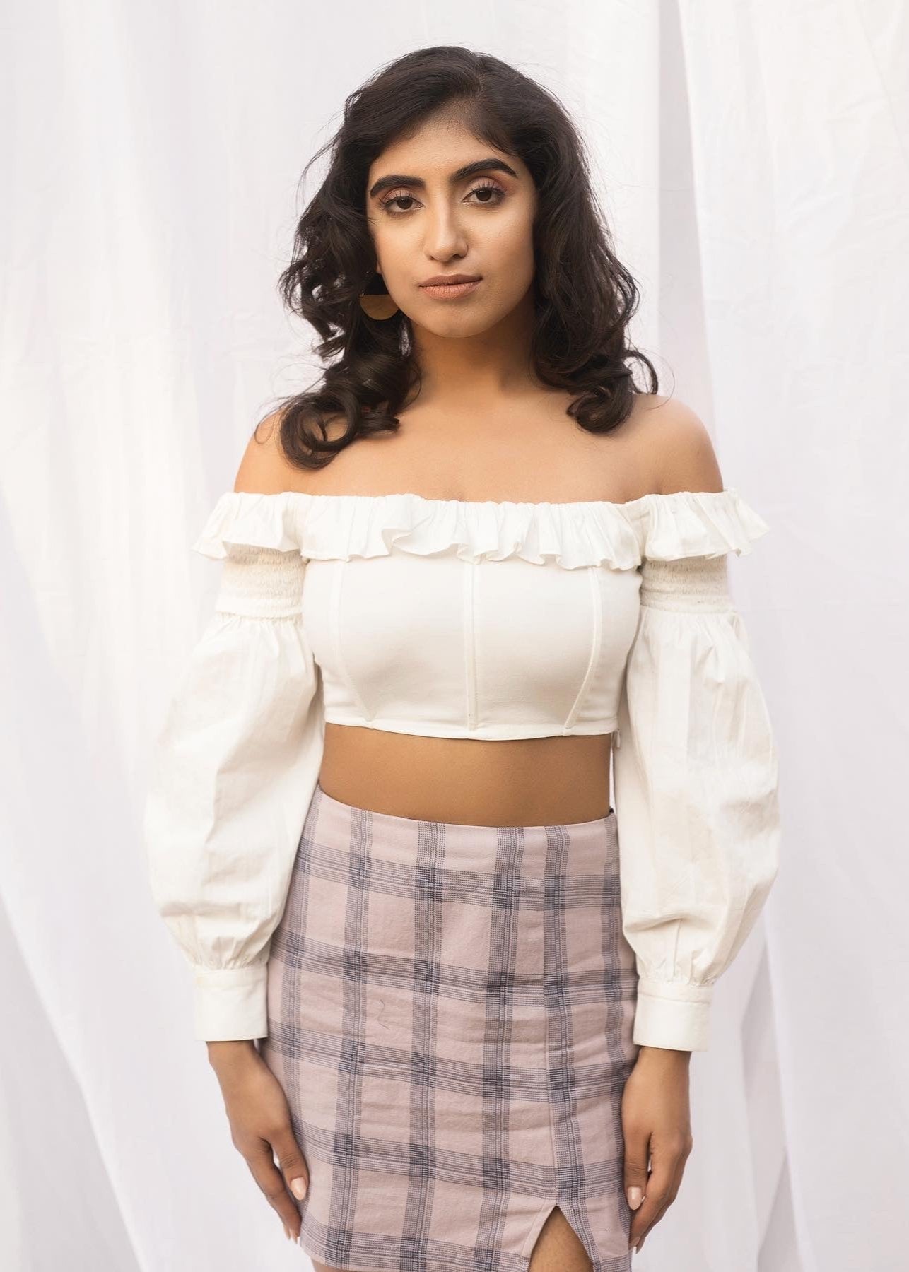 Giselle White Frill Corset Top