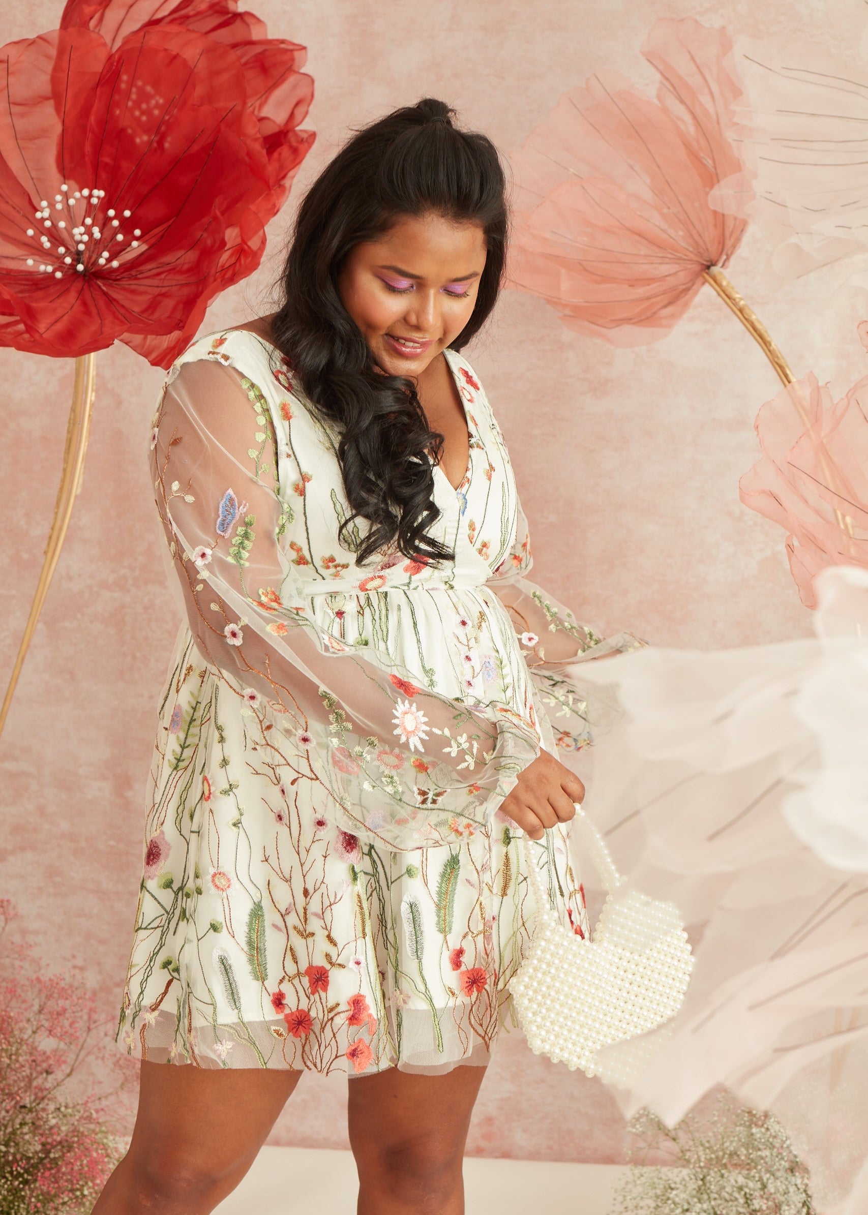 Floral Puff Sleeve Mini Dress