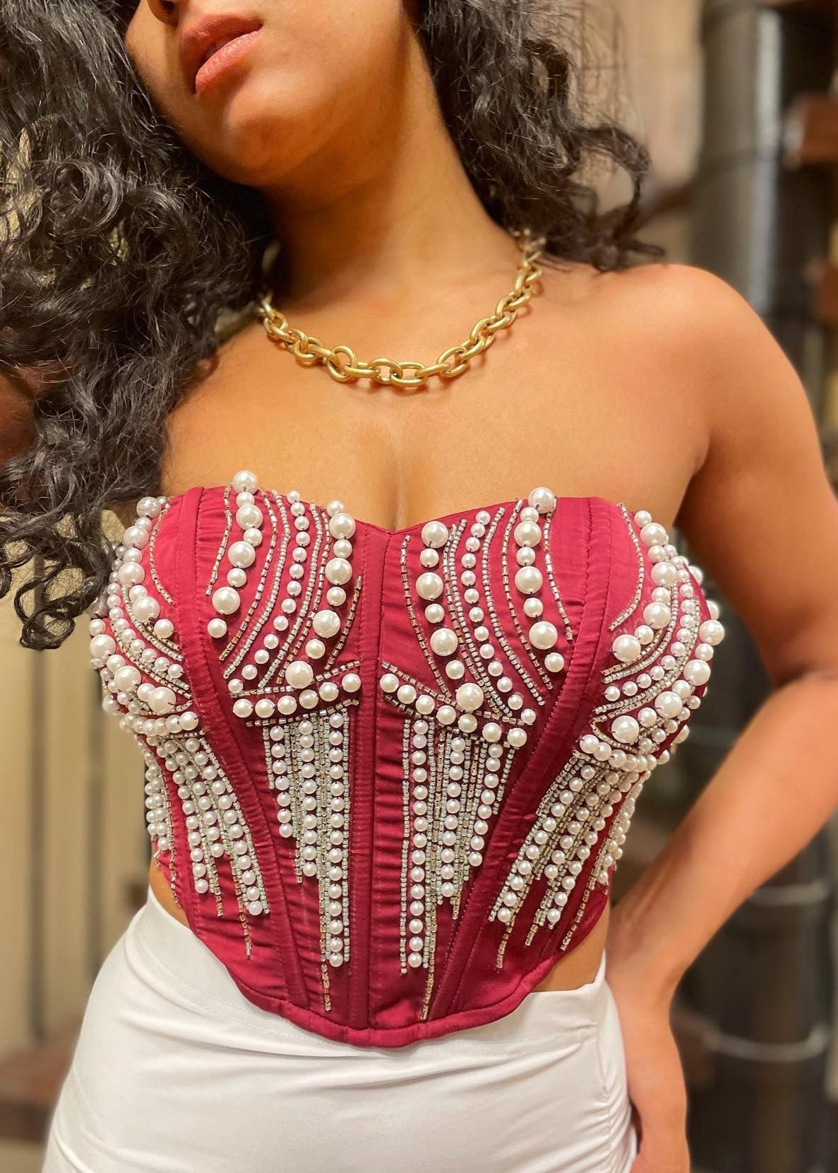 Leila Hand Embroidered Corset Blouse