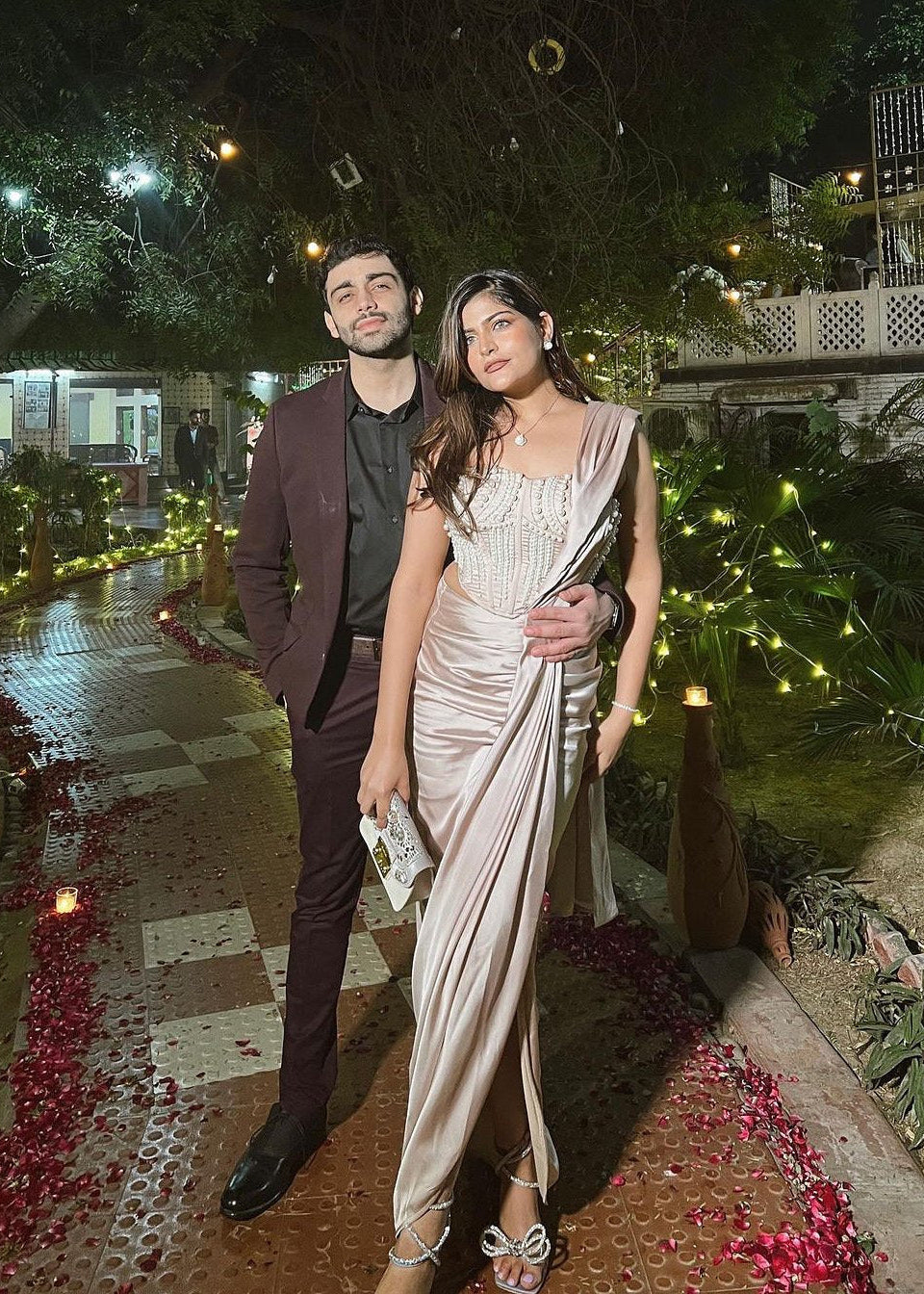 Leila Long Mesh Sleeve Hand Embroidered Corset Blouse