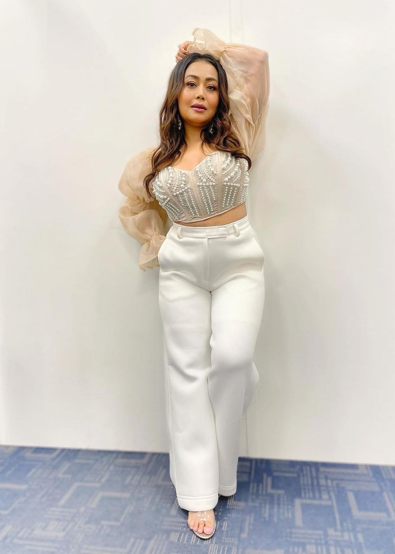 Leila Puff Organza Sleeve Hand Embroidered Corset Blouse