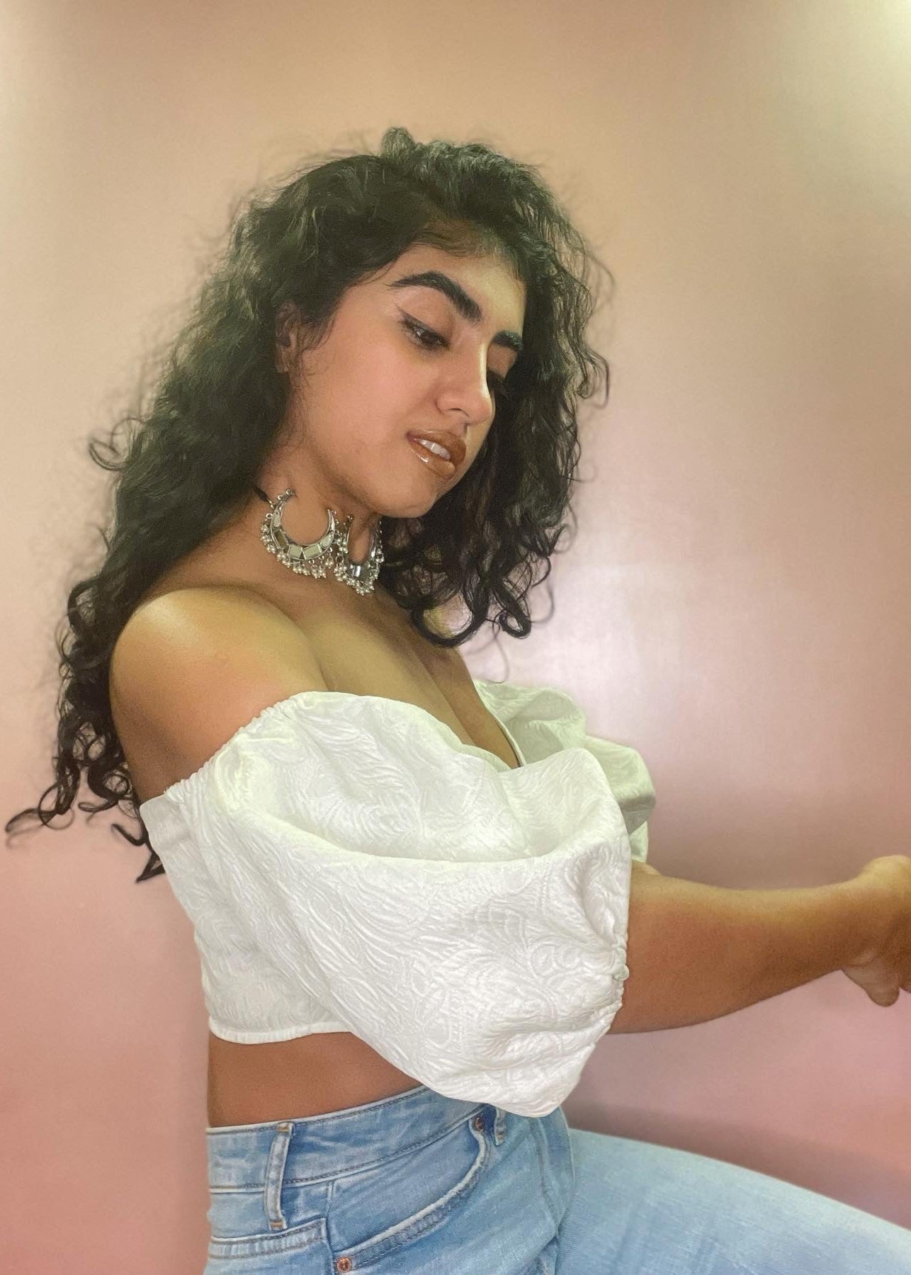 Loretta White Jacquard Corset Top