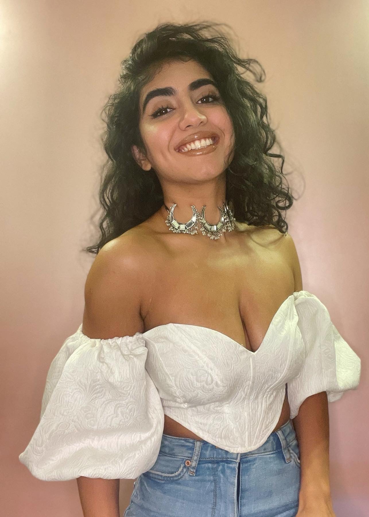 Loretta White Jacquard Corset Top