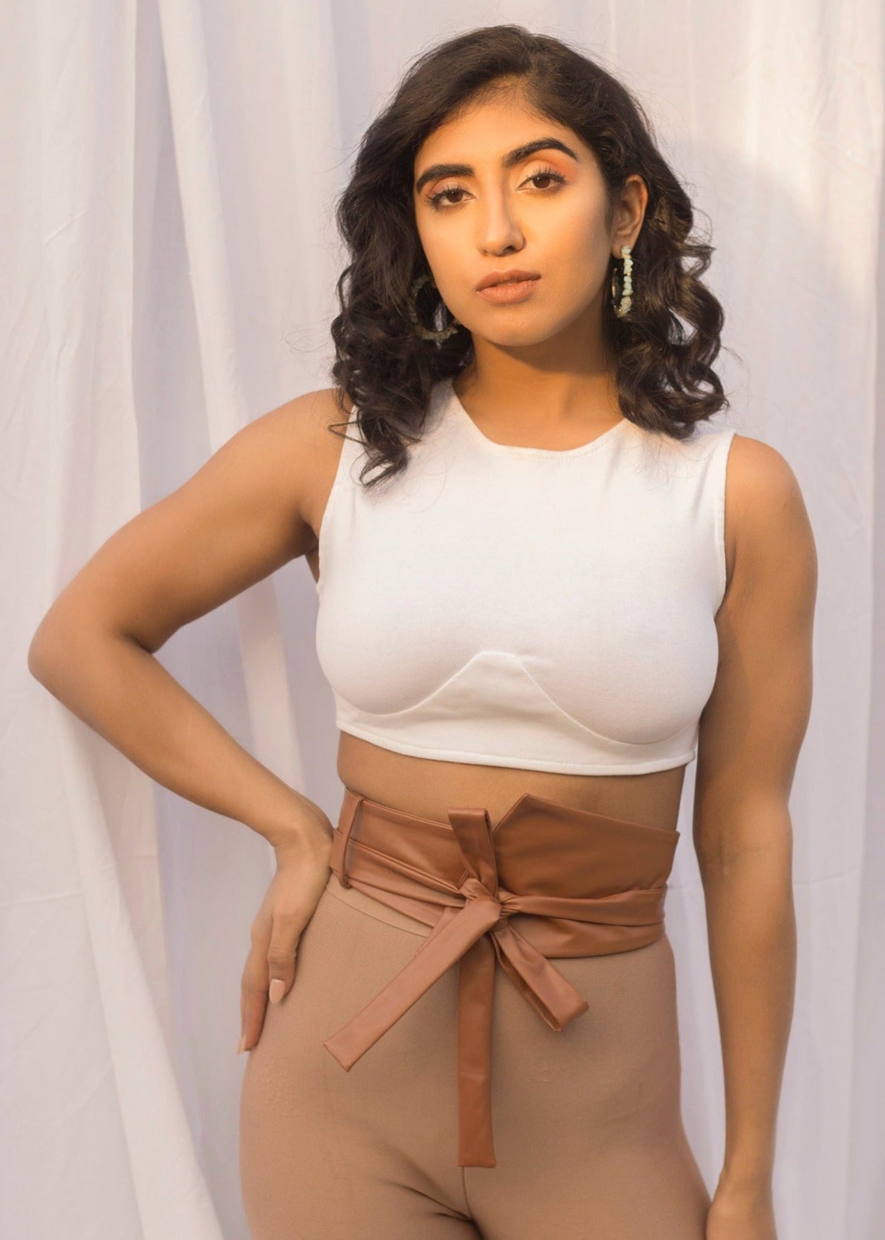 Marie White Cut-Out Bralette