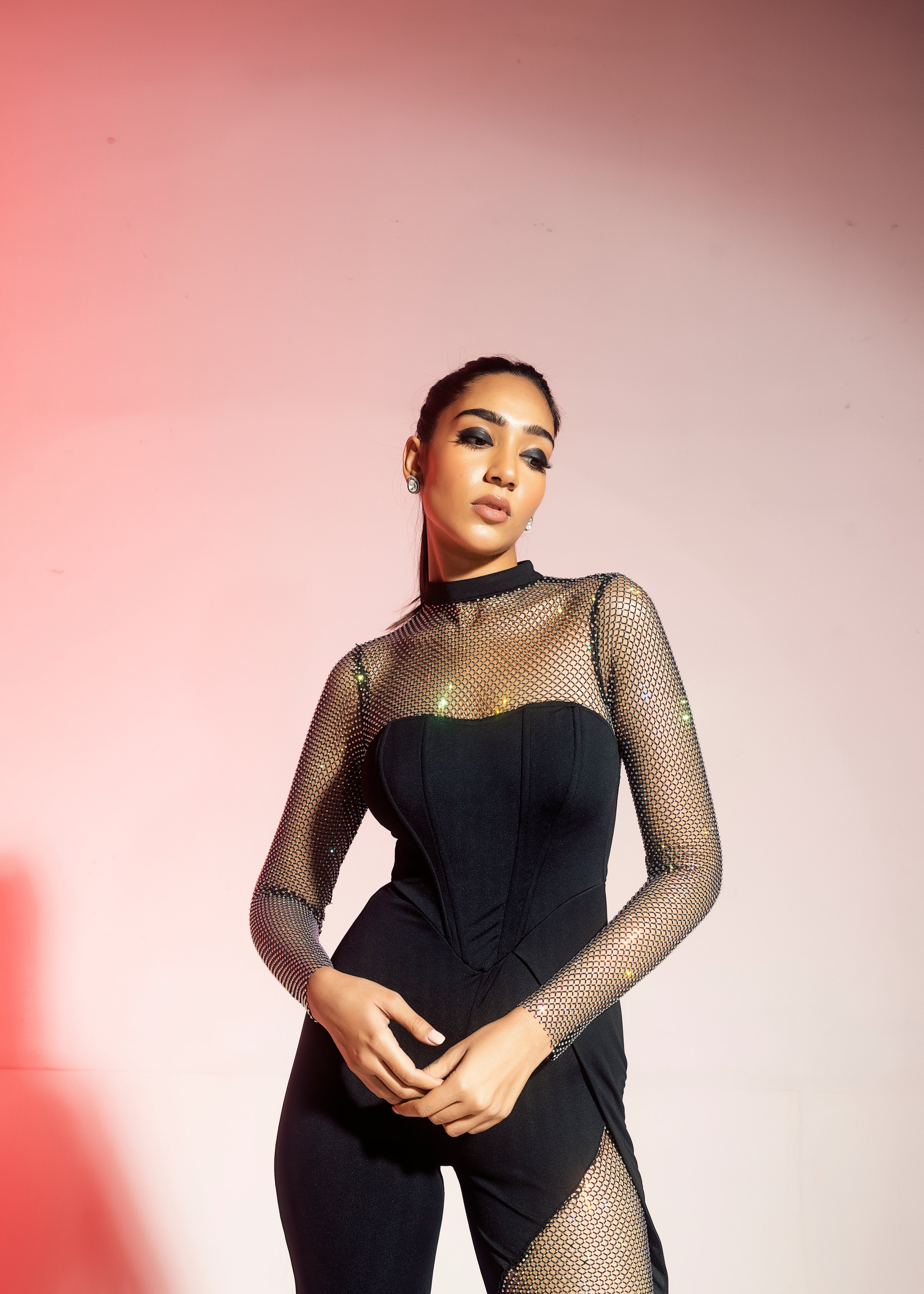 Crystal Mesh Jumpsuit