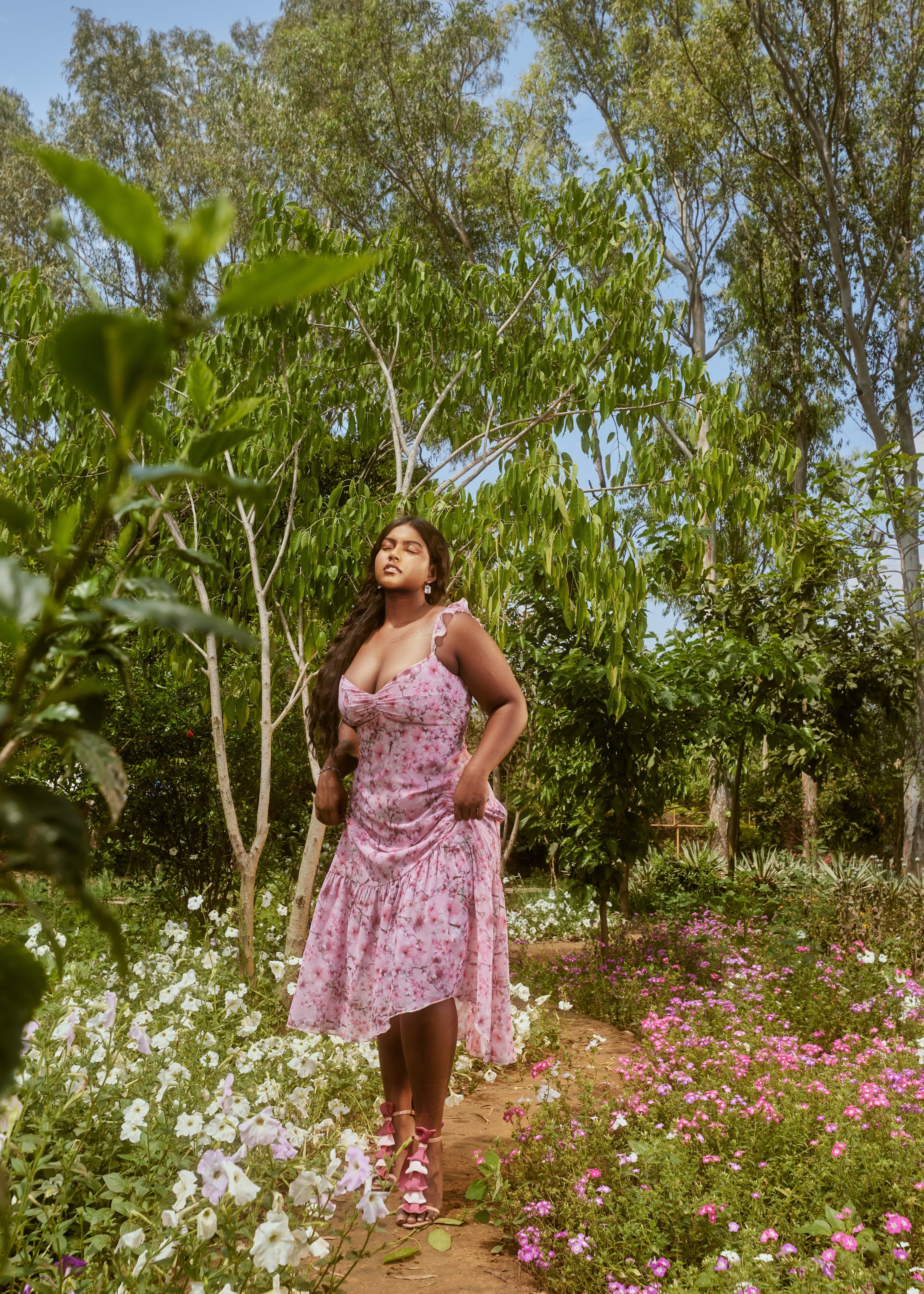 Floral Georgette Midi Dress