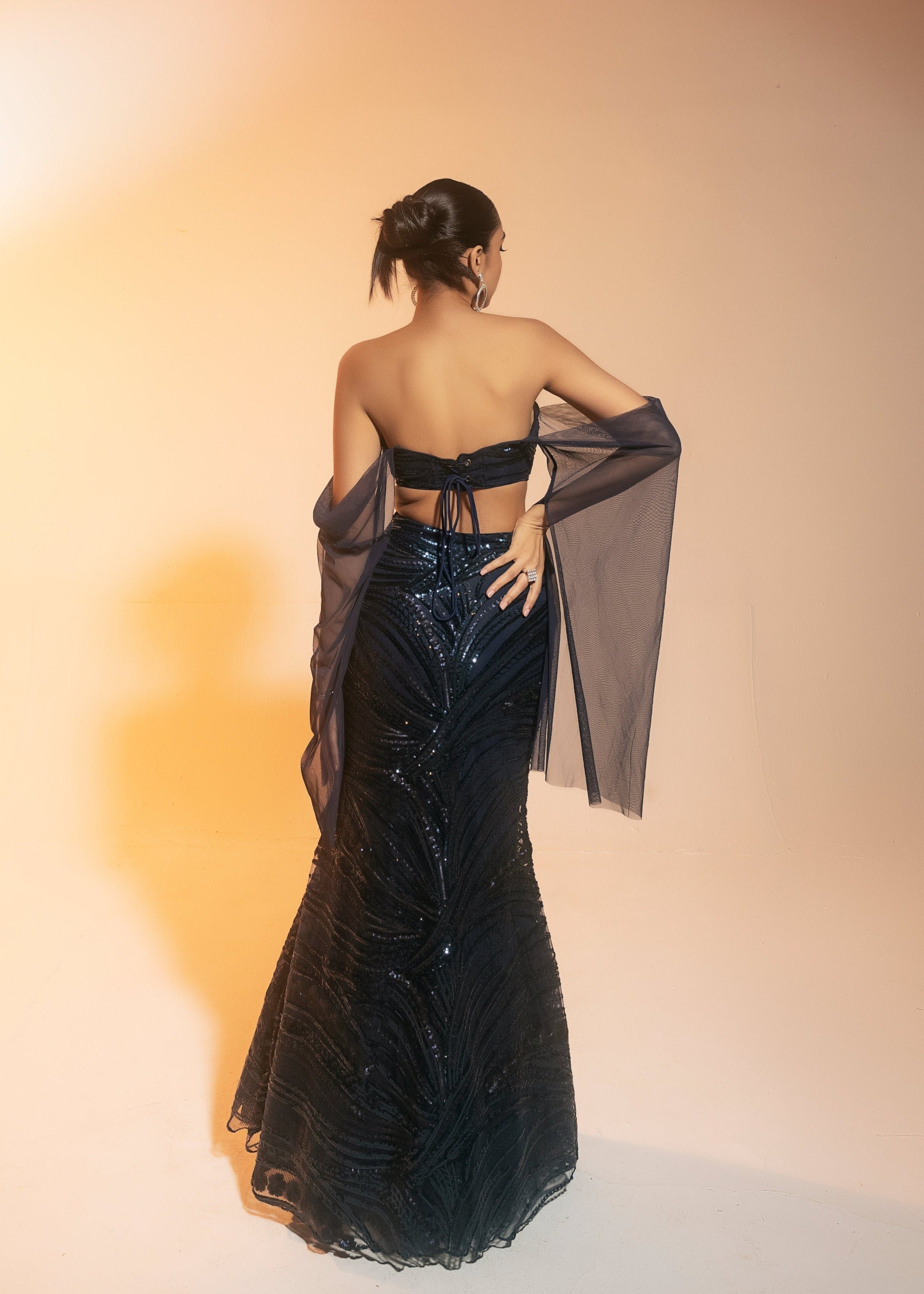 Buy Sapphire Embroidered Mermaid Lehenga Set