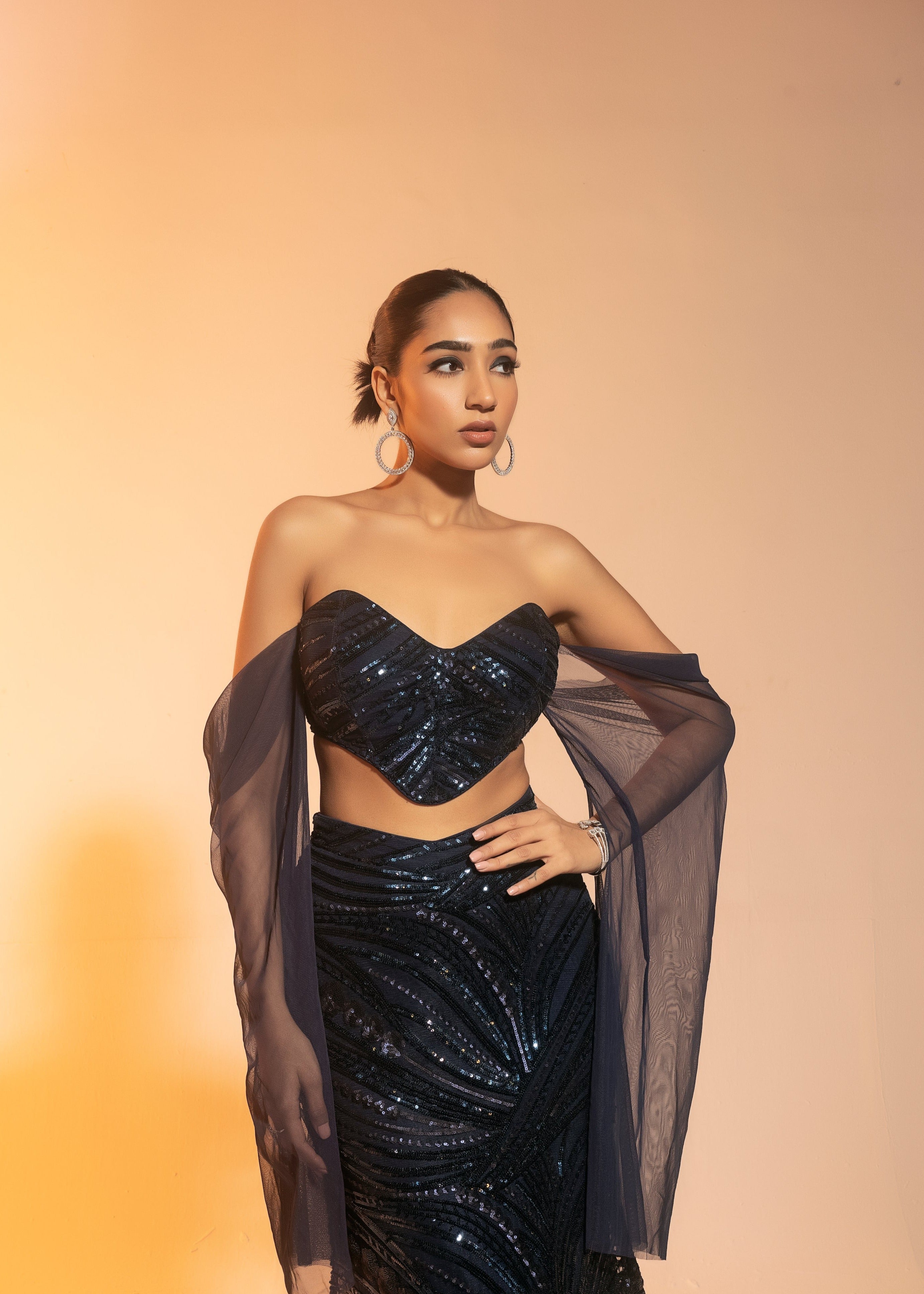 Buy Sapphire Embroidered Mermaid Lehenga Set