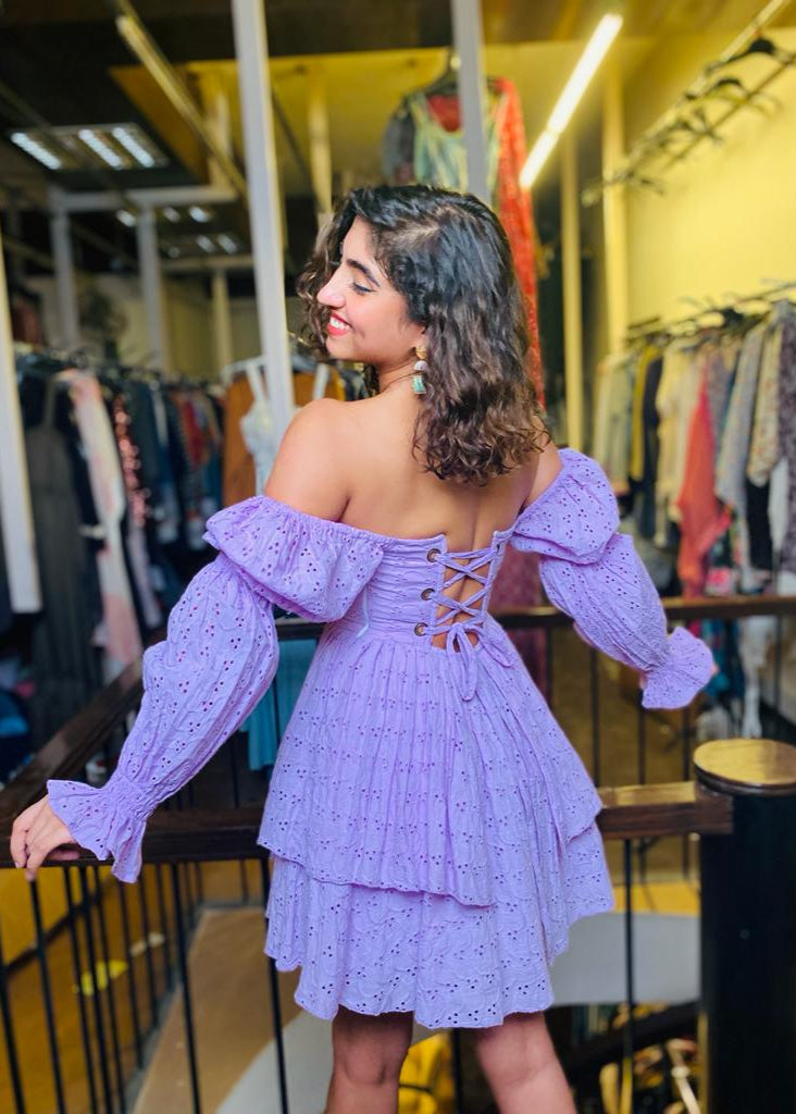 Lavendar Schiffli Dress