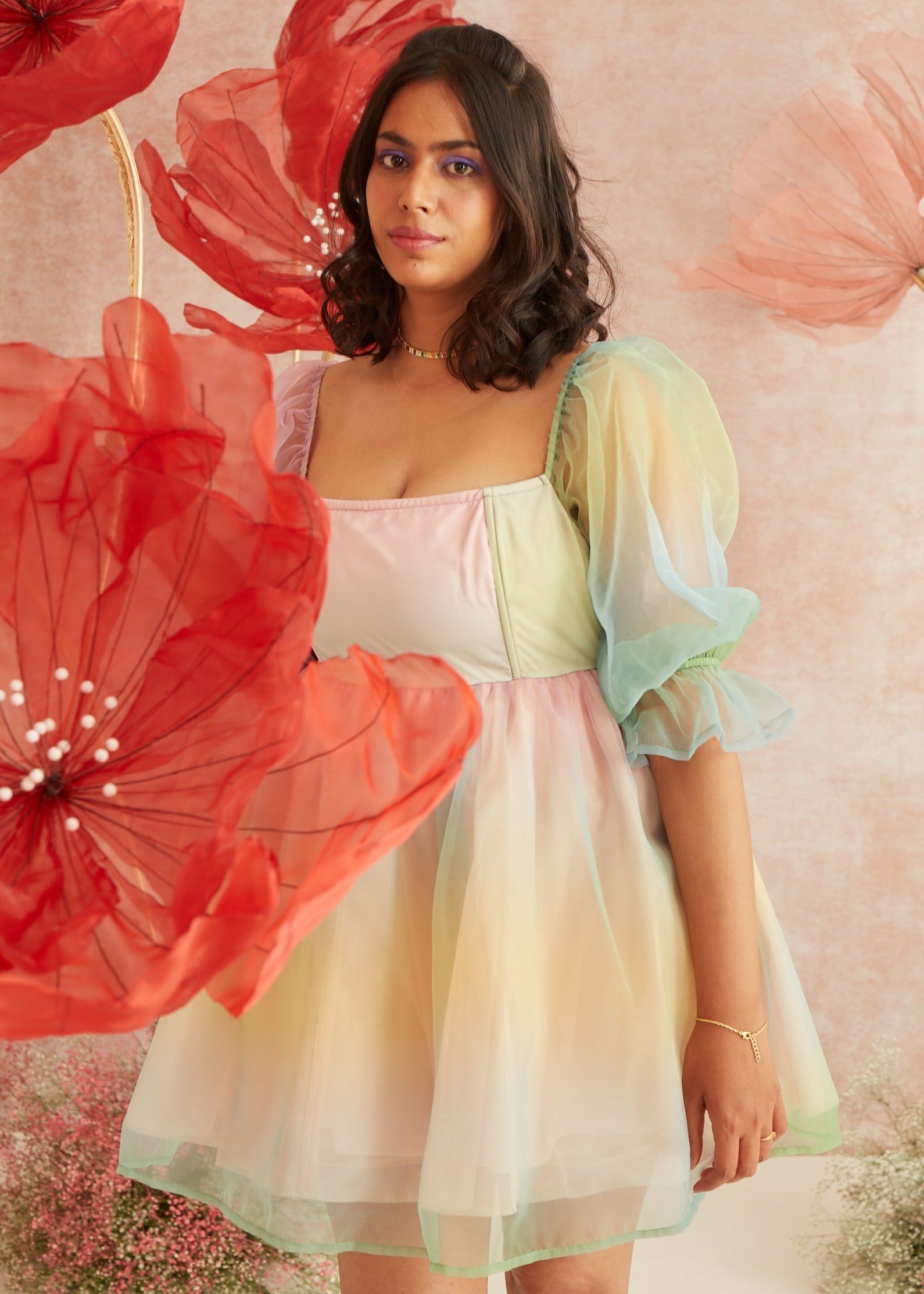 Organza Corset Mini Dress