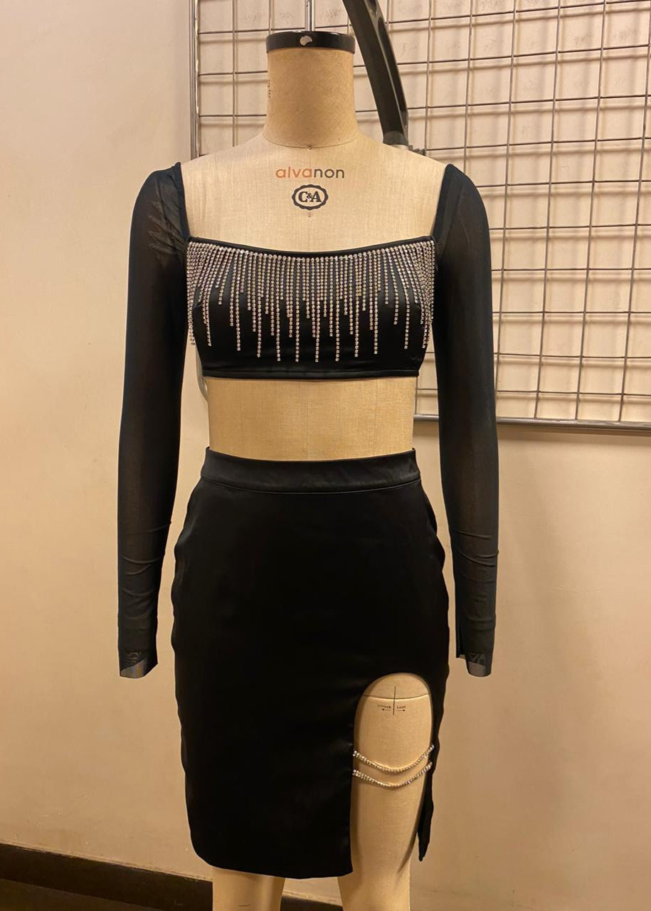 Sydney Black Rhinestone Top