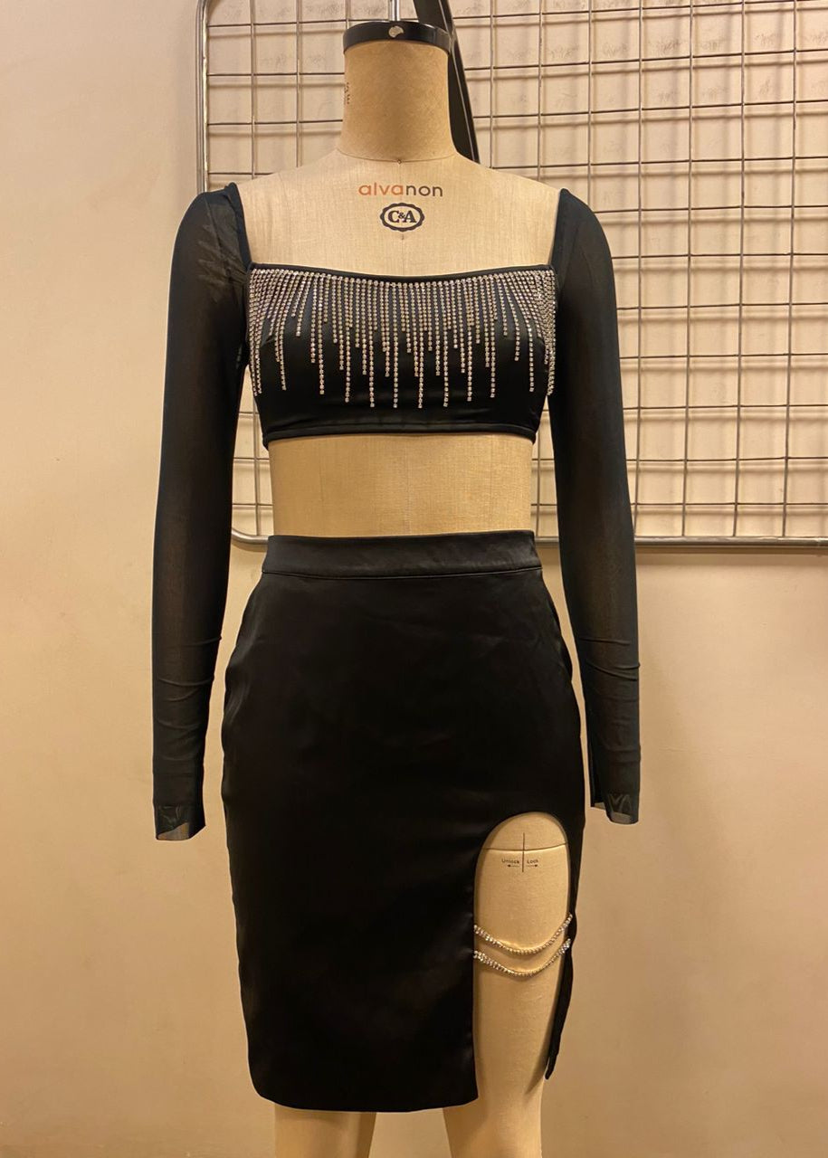 Sydney Black Rhinestone Top