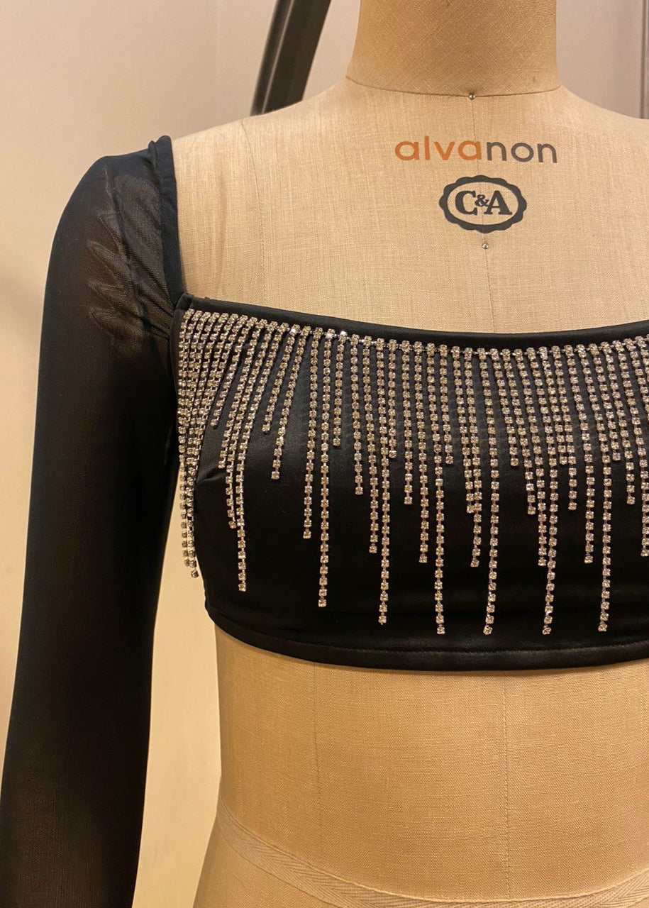 Sydney Black Rhinestone Top