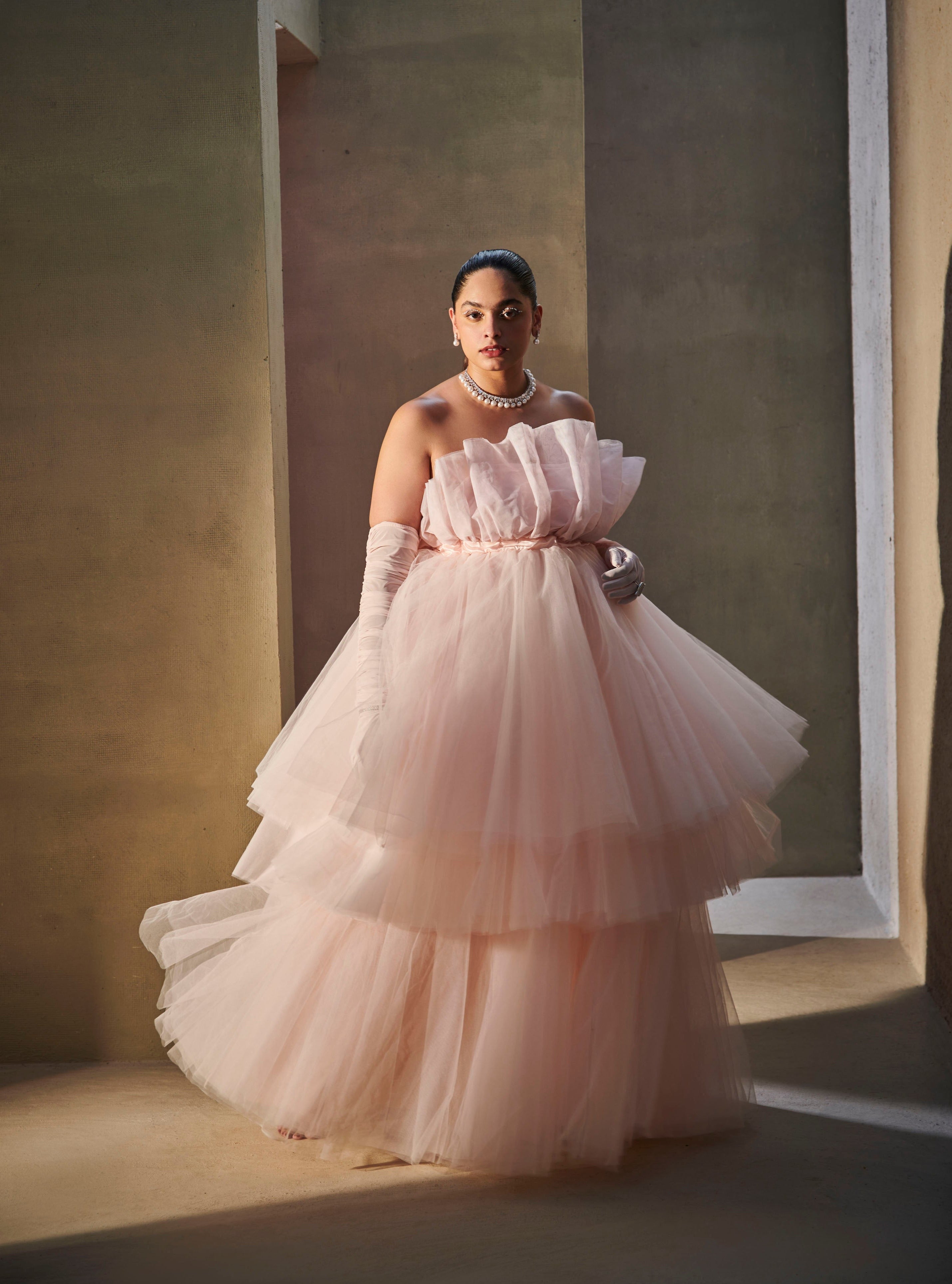Pink Tulle ball gown