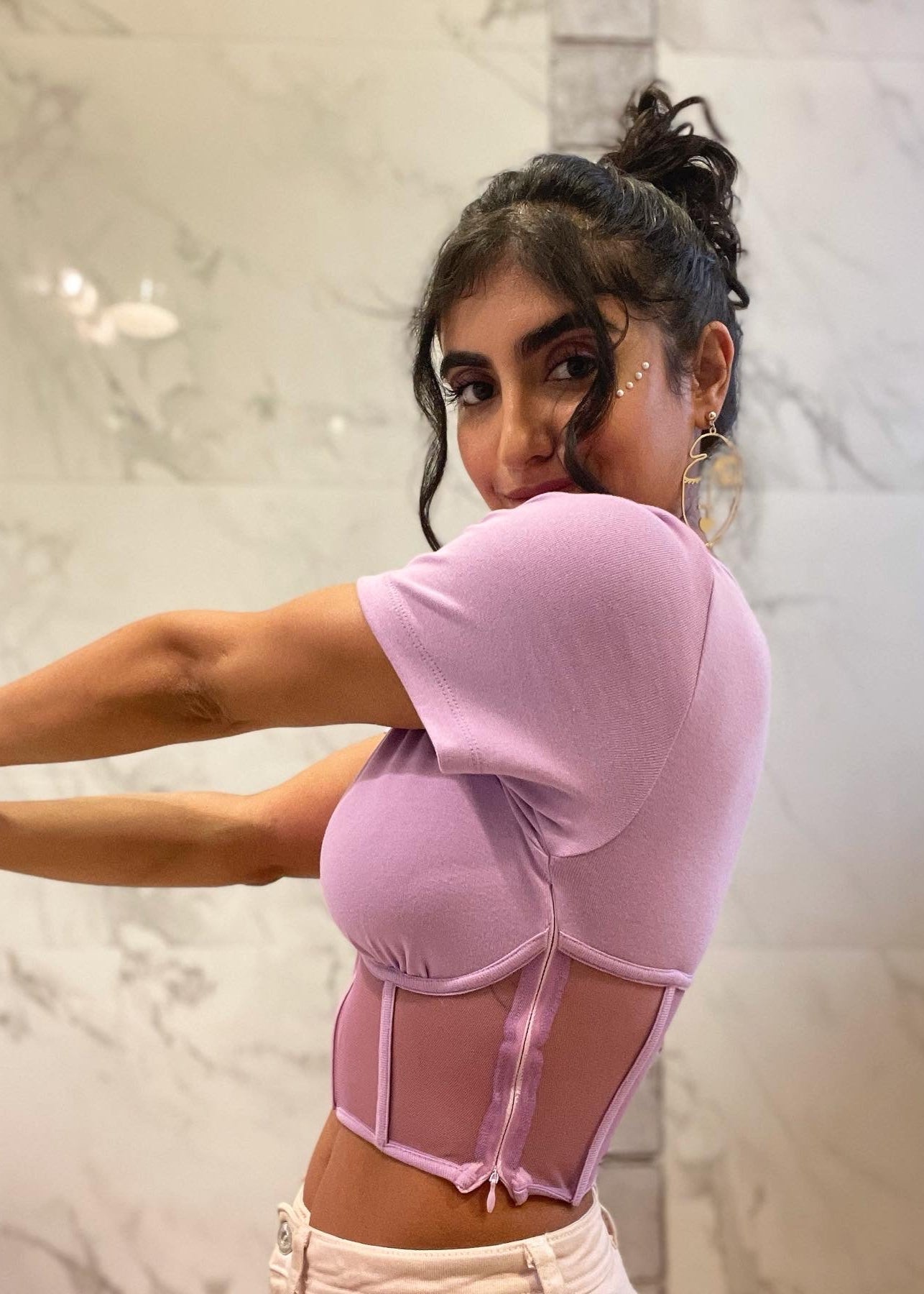 Twyla Mesh Corset T-Shirt