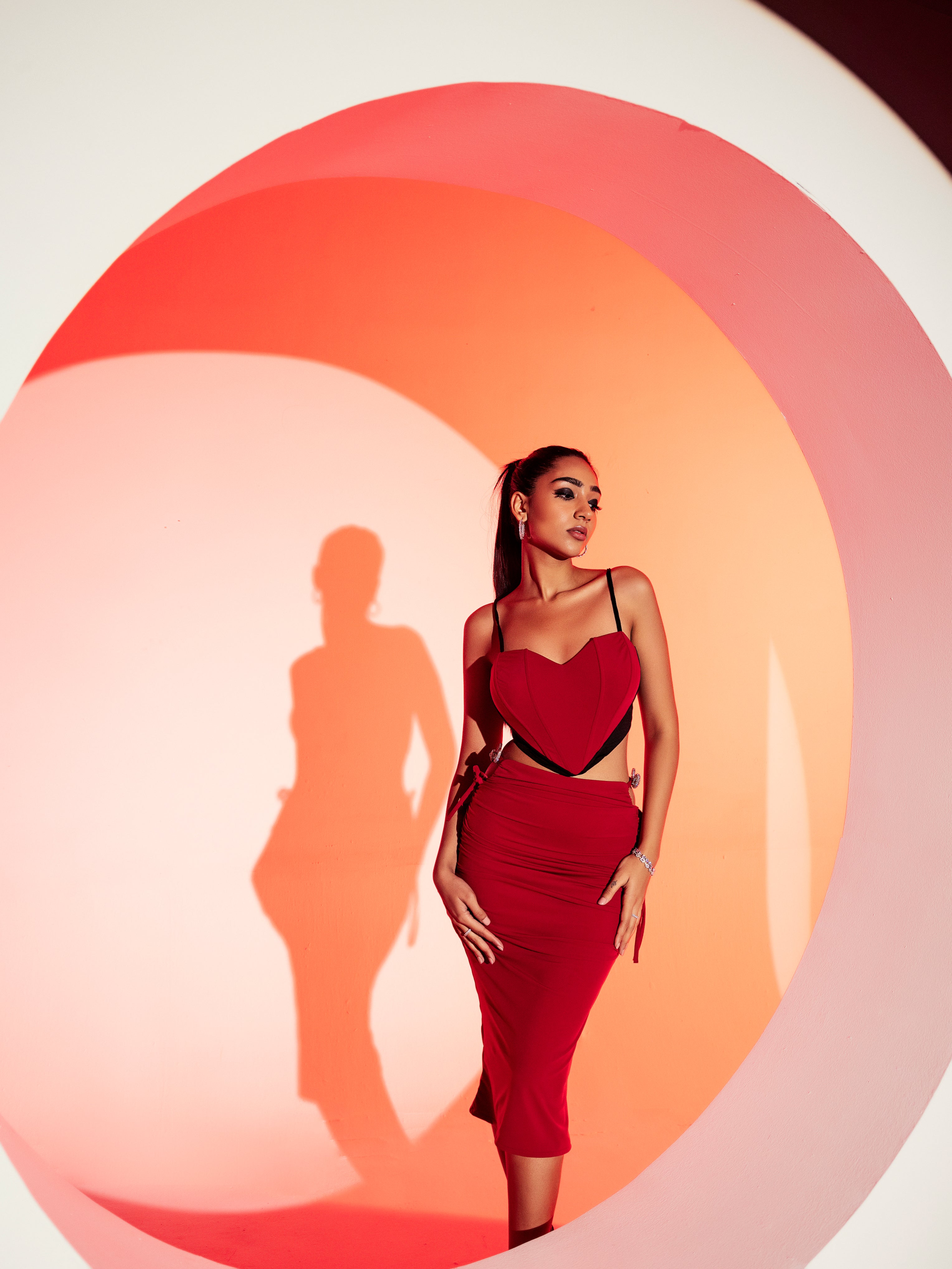 Red Corset Co-Ord Set