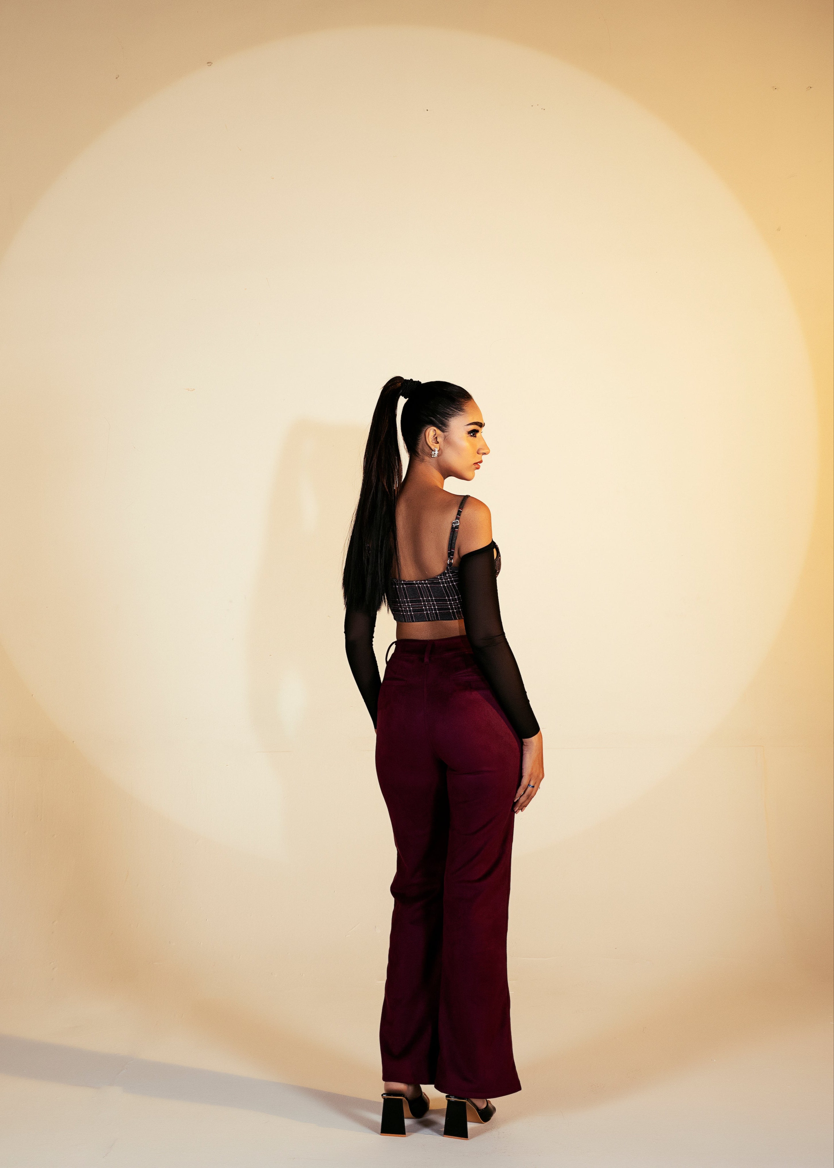 Vera Burgundy Plaid Suspender Corset