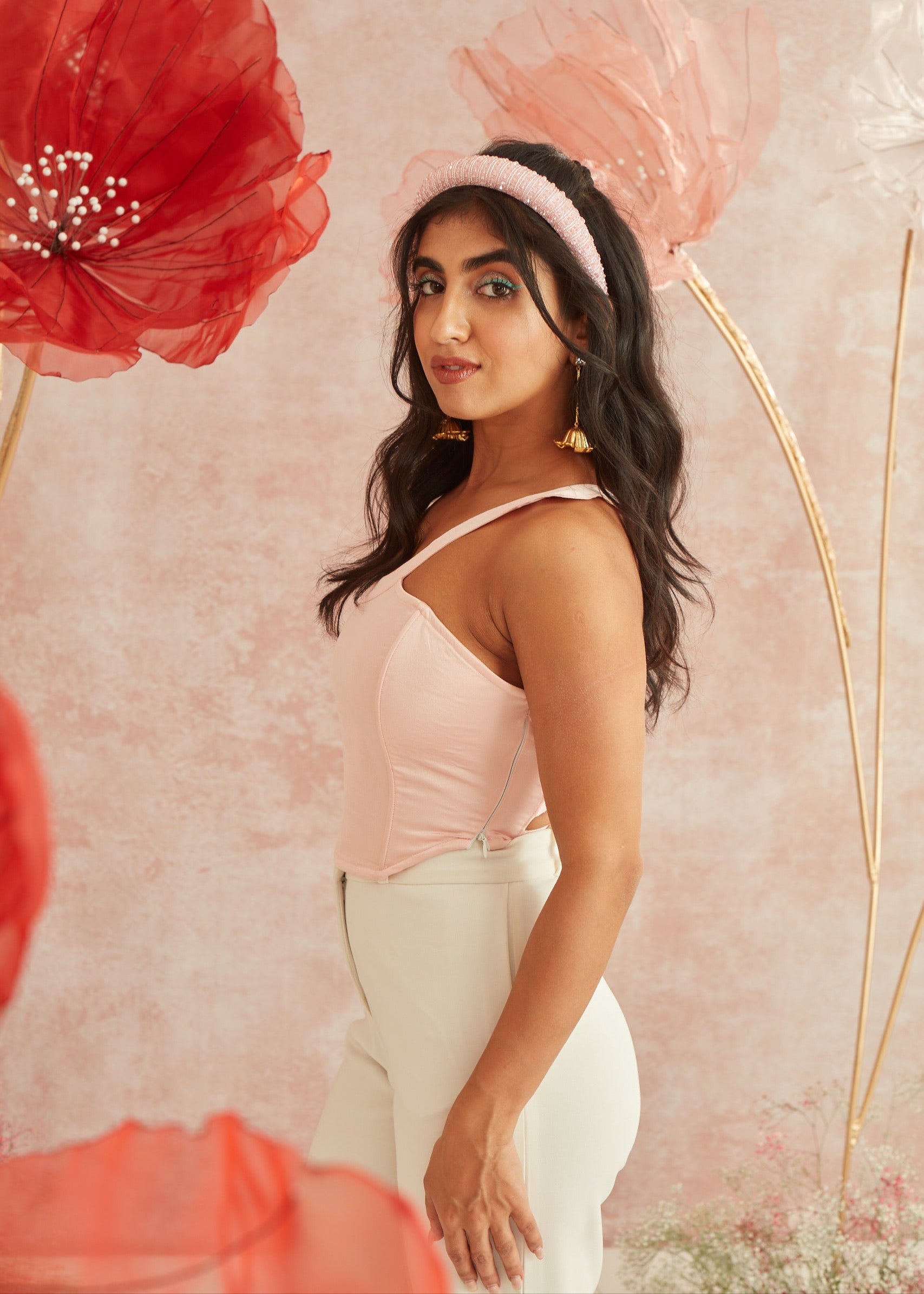 Vivian Pink Backless Corset Top