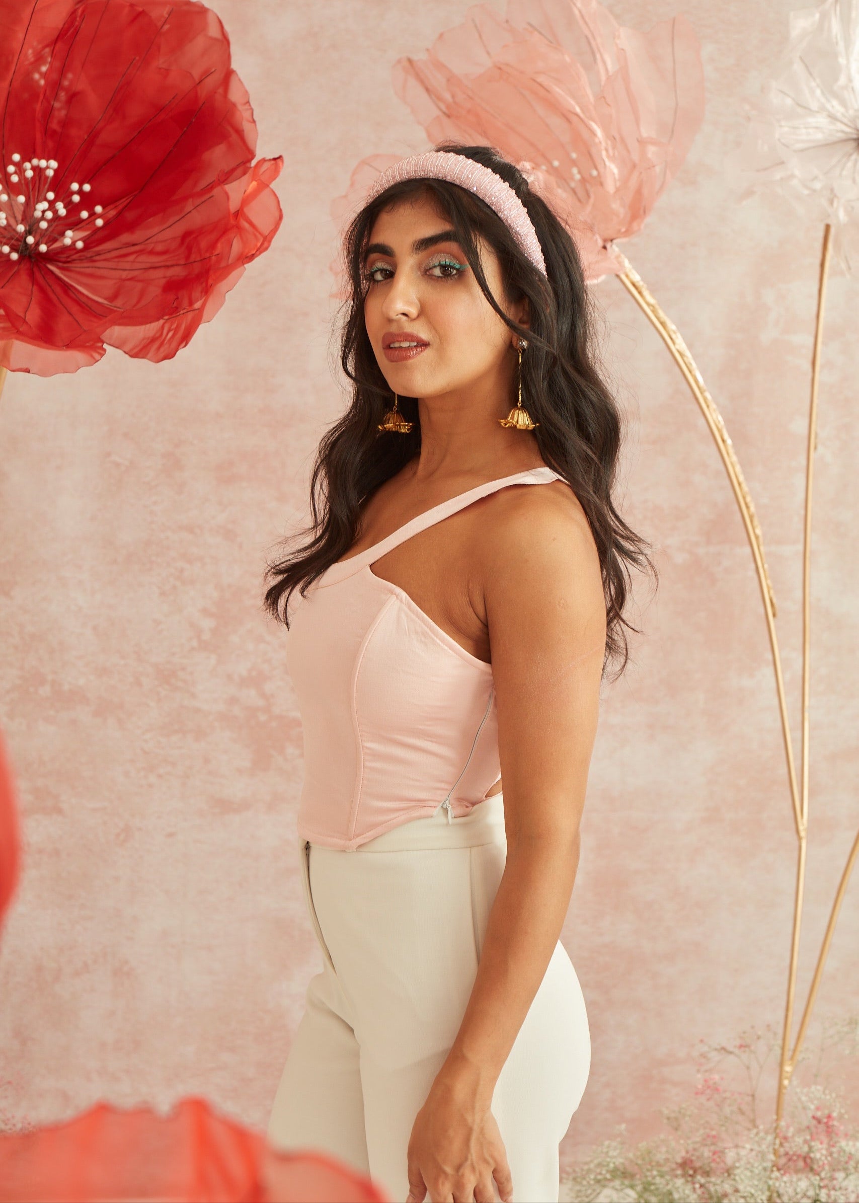 Vivian Pink Backless Corset Top