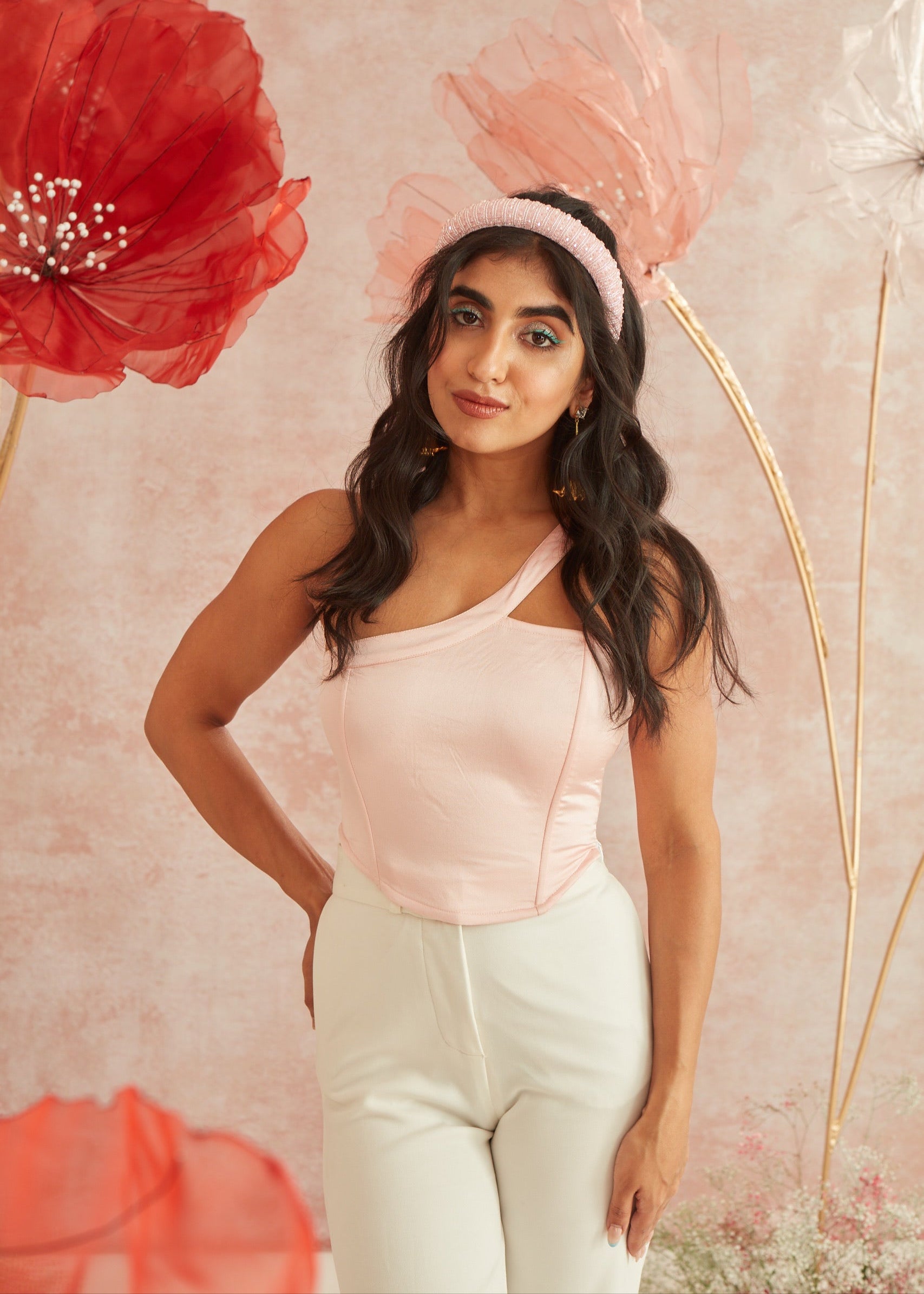 Vivian Pink Backless Corset Top